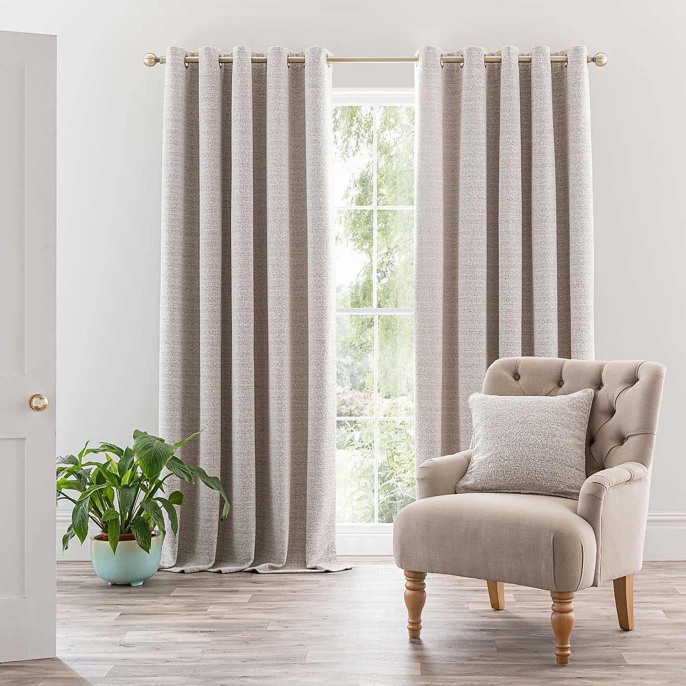Churchgate Woodhouse Boucle Eyelet Curtains