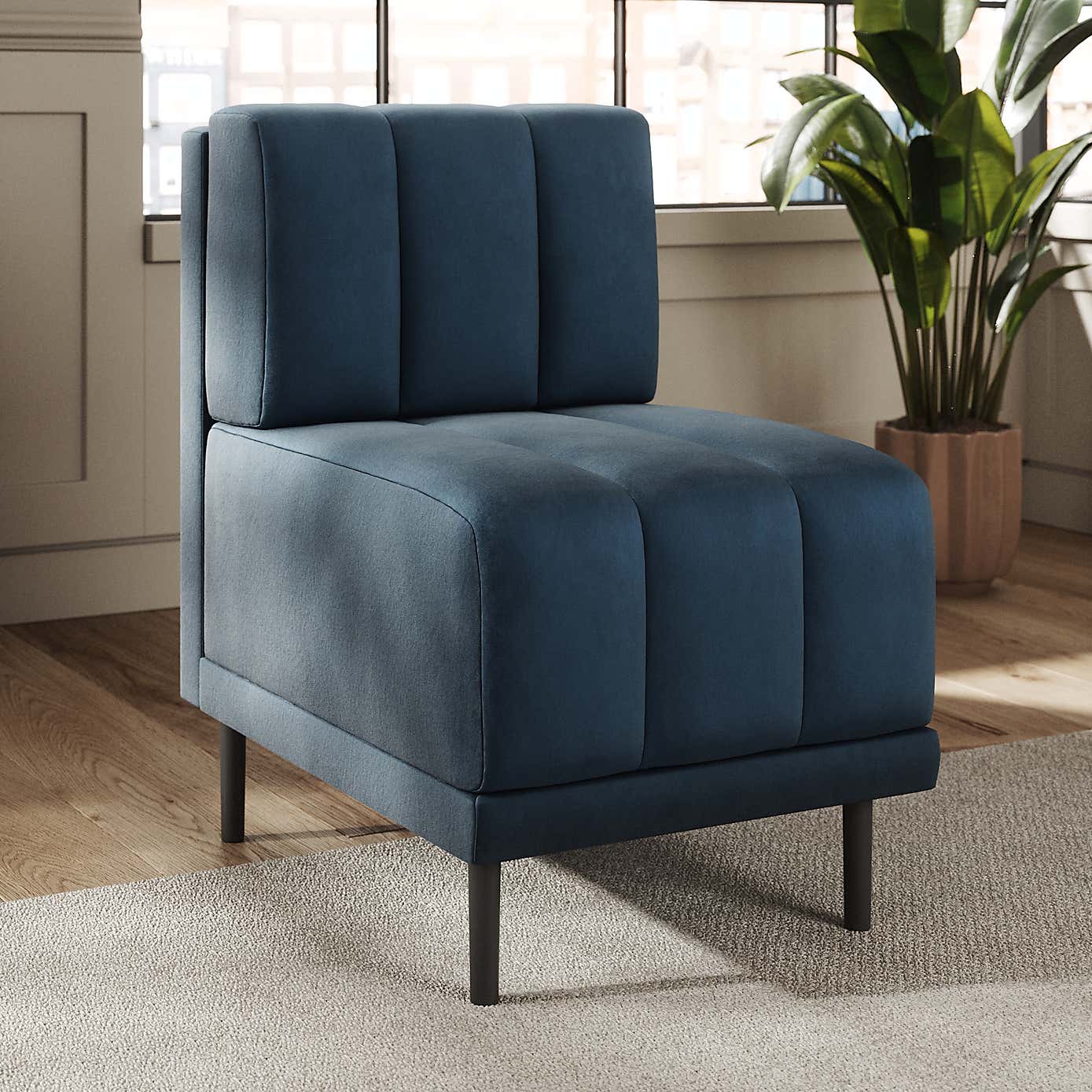 Amali Small Dining Bench, Matte Plush Velvet