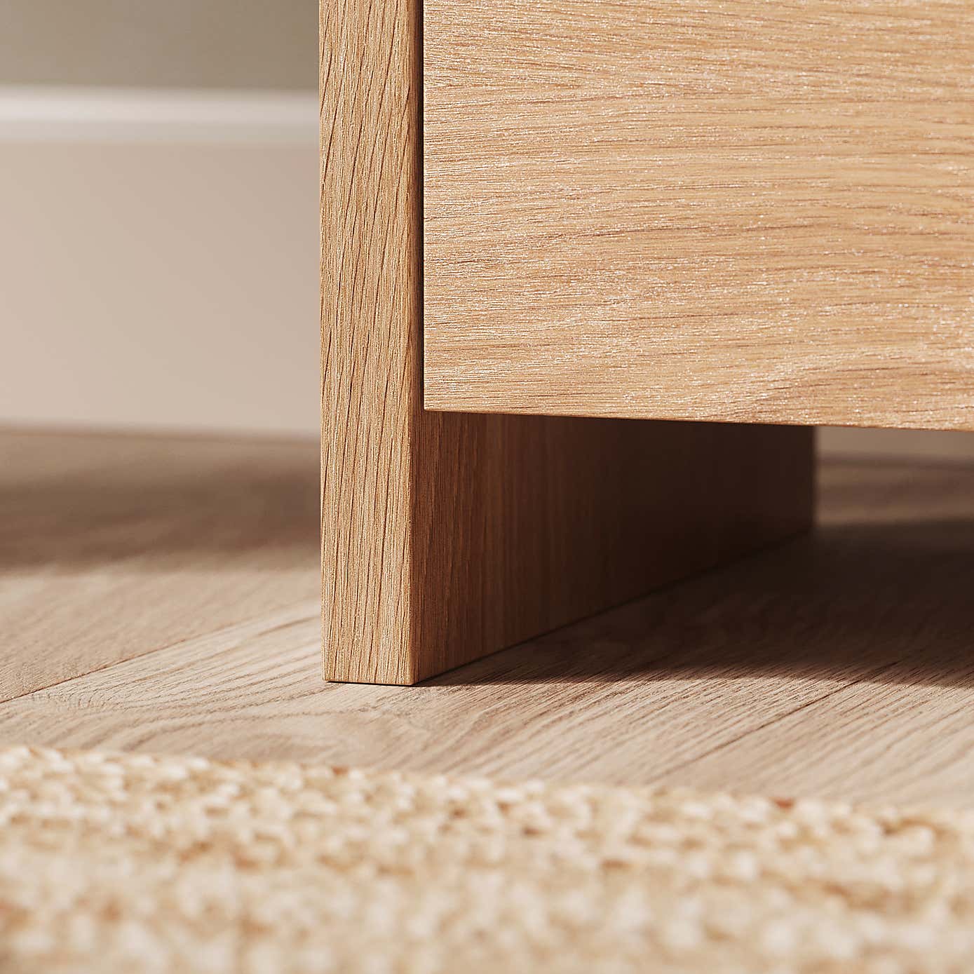 Bennett 2 Drawer Bedside Table, Light Oak