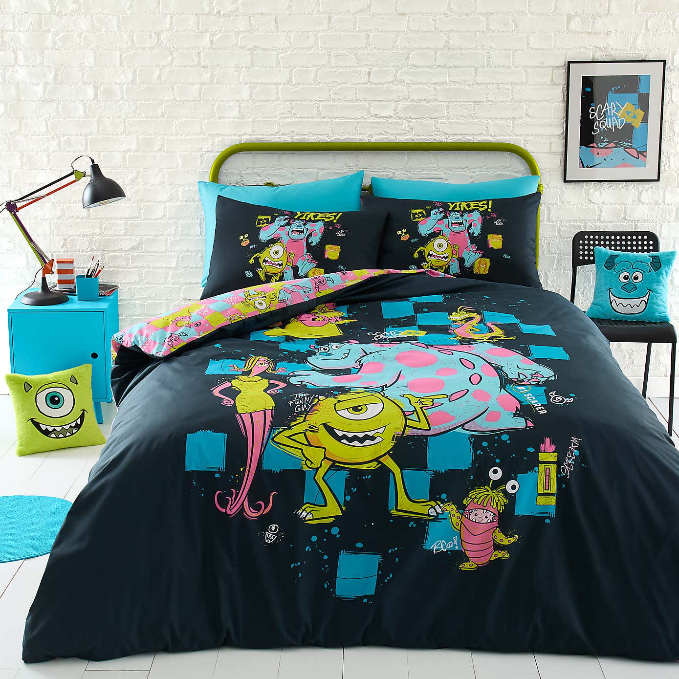 Disney Monsters, Inc. Reversible Duvet Cover and Pillowcase Set