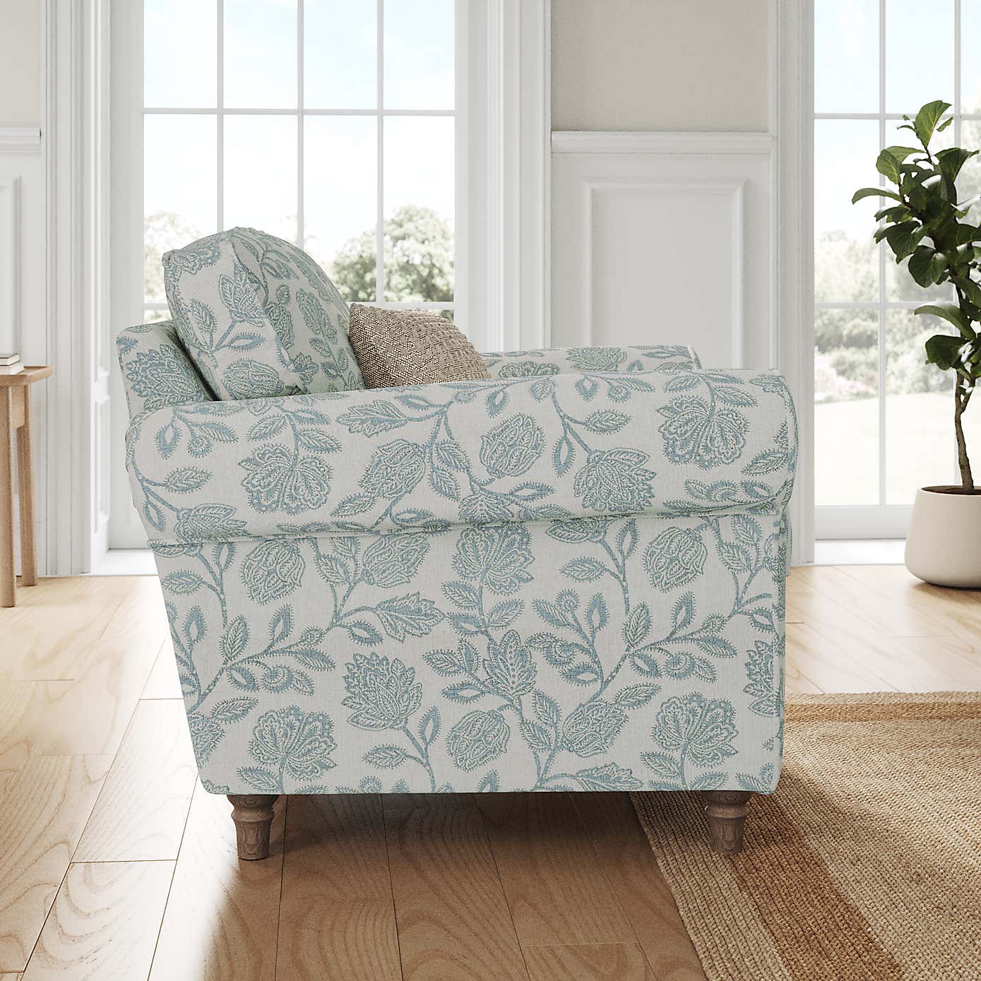 Flori Armchair, Floral Print Fabric