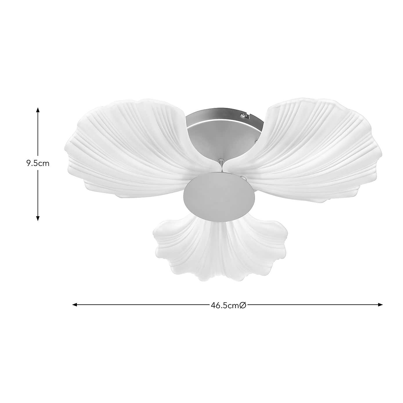 Shell Coastal Bathroom Flush Ceiling Light
