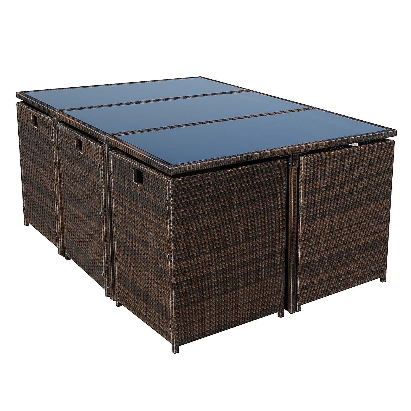 Cannes Brown 10 Seater Cube Set