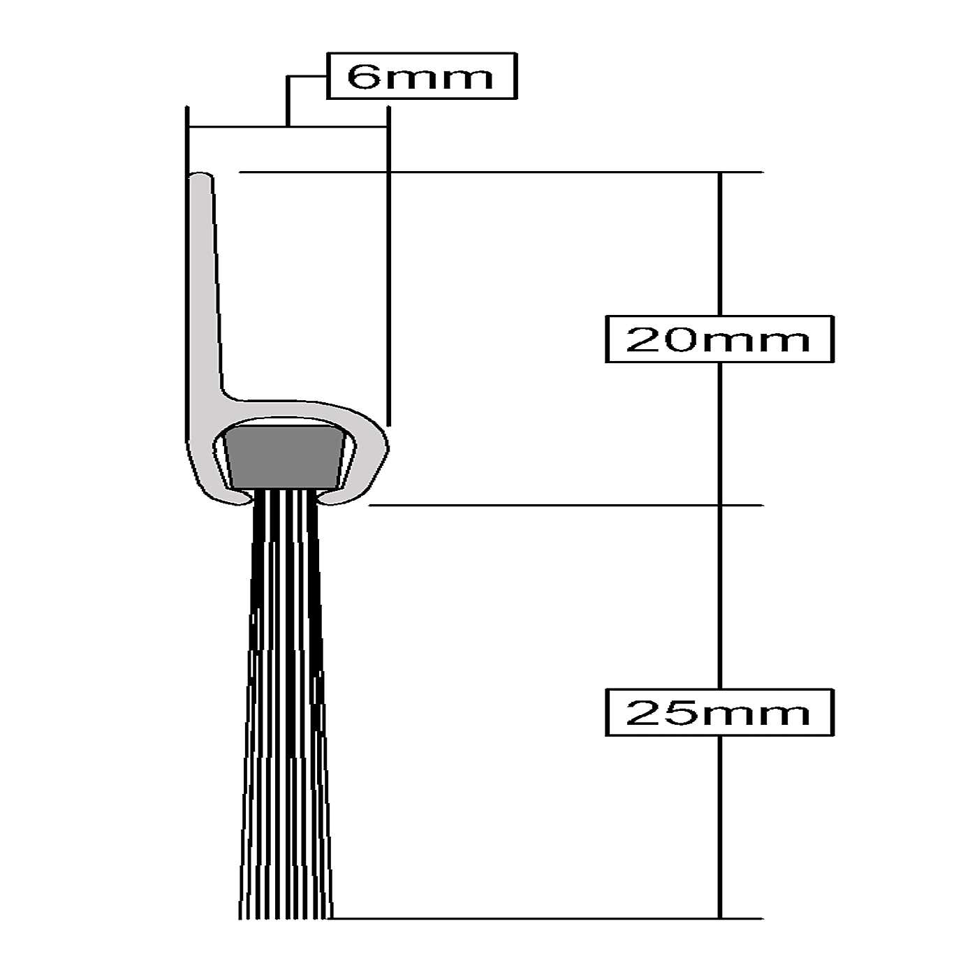 Stormguard PVC Door Bottom Brush 914mm White