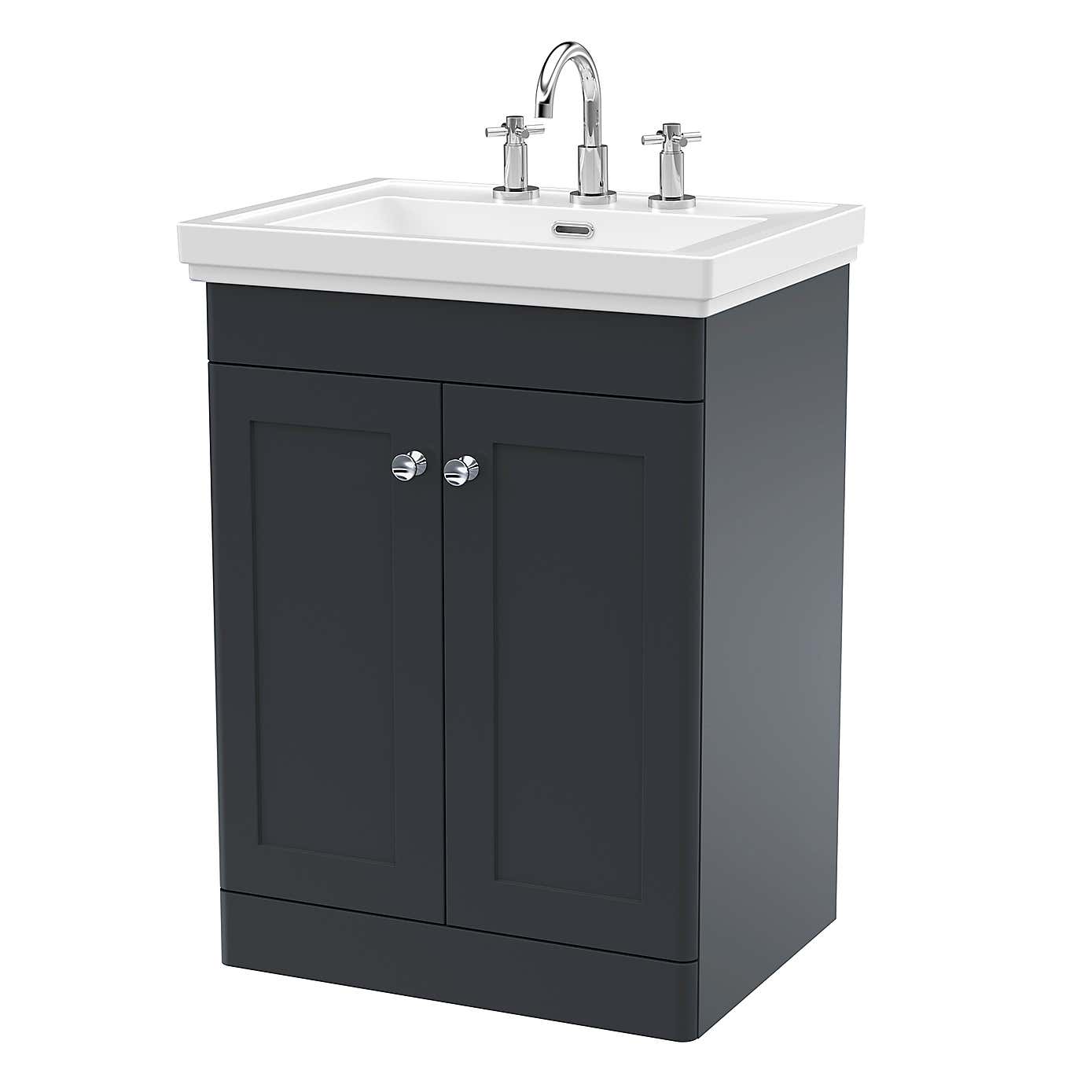 Classique Floor Standing 2 Door Vanity Unit with Basin