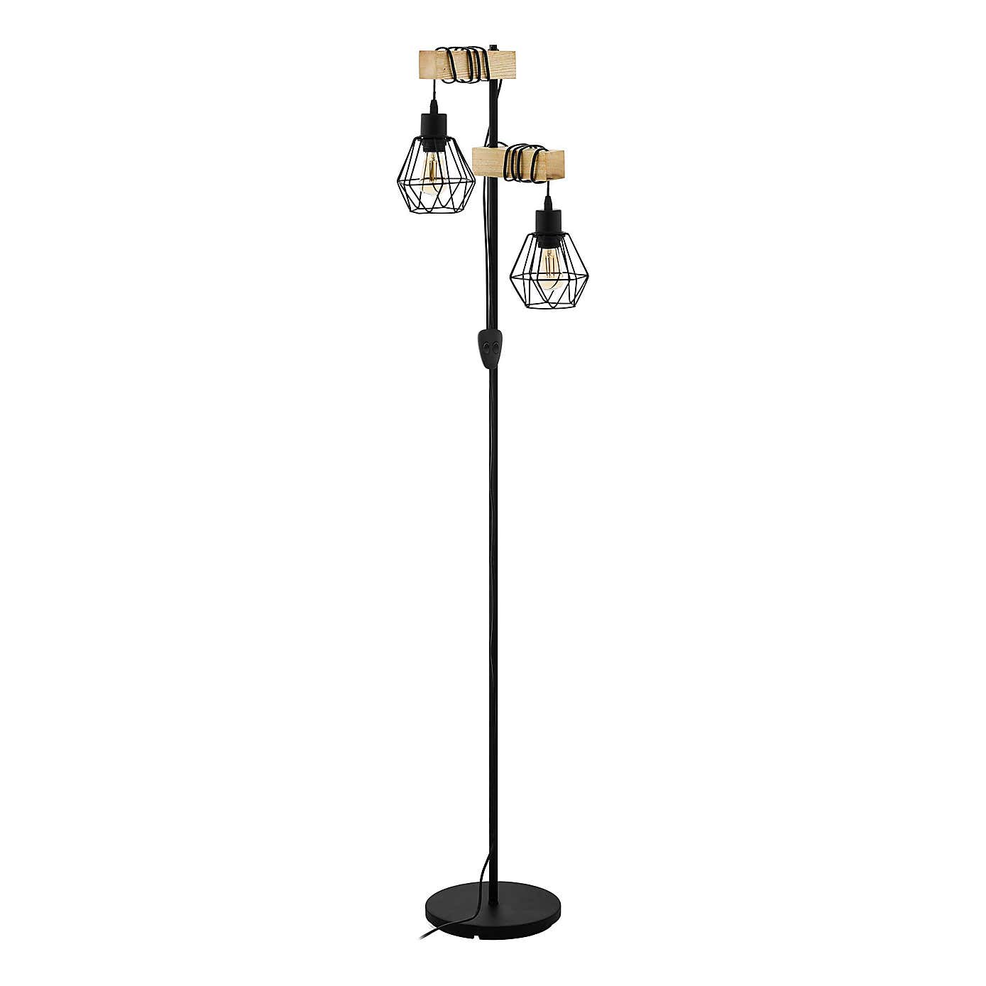 EGLO Townshend Industrial 2 Light Floor Lamp