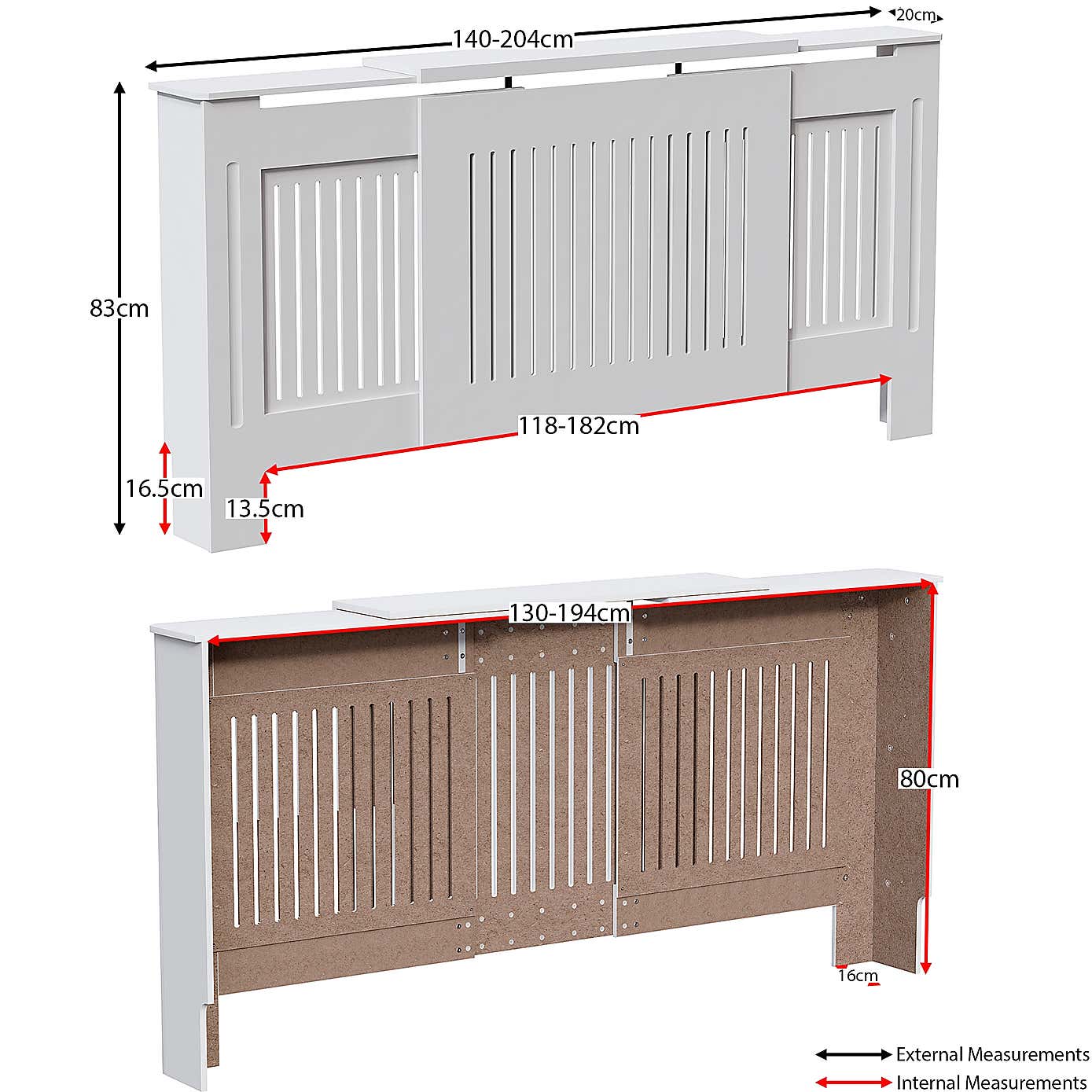 Vida Designs Chelsea Adjustable Radiator Cover