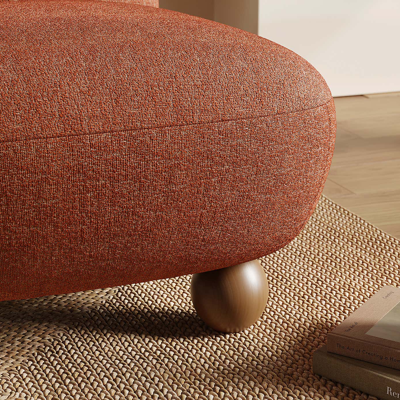 Nylah Multi Tone Boucle Curved Accent Chair