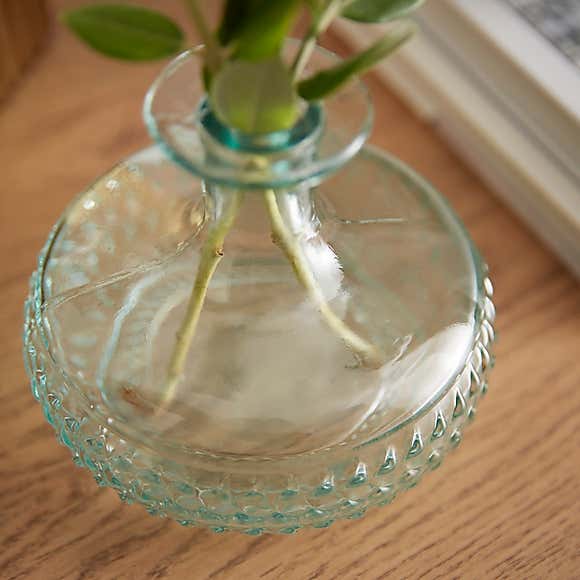 Botella Green Ribbed Glass Vase