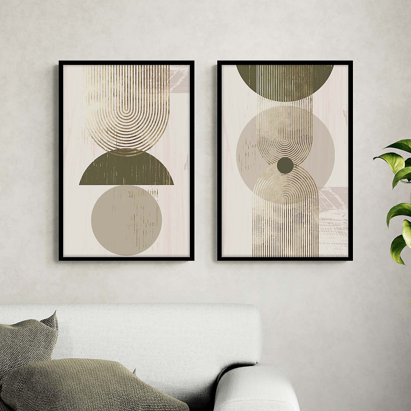 Set of 2 Mid Century Design Framed Prints