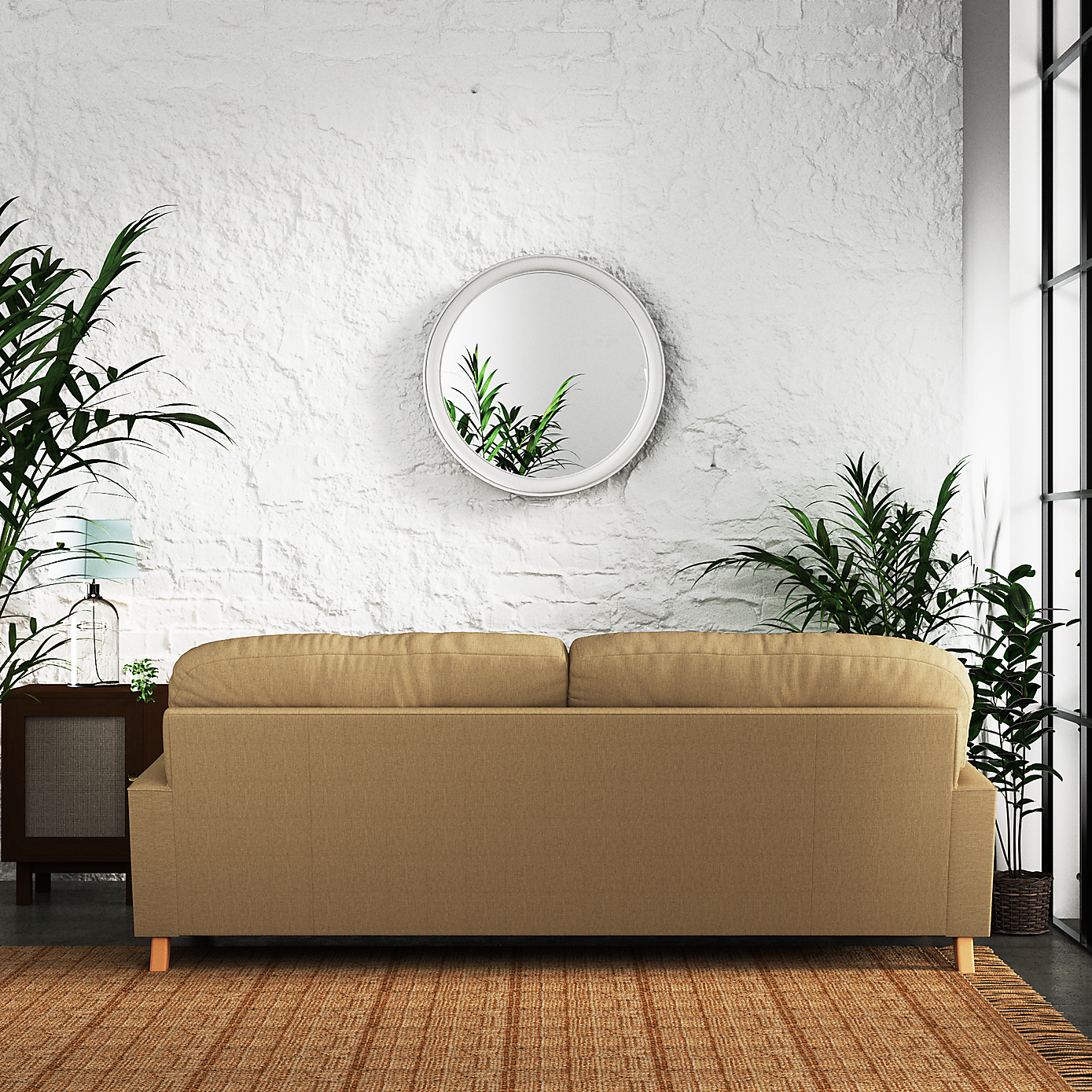 Martha Slub Faux Linen 4 Seater Sofa