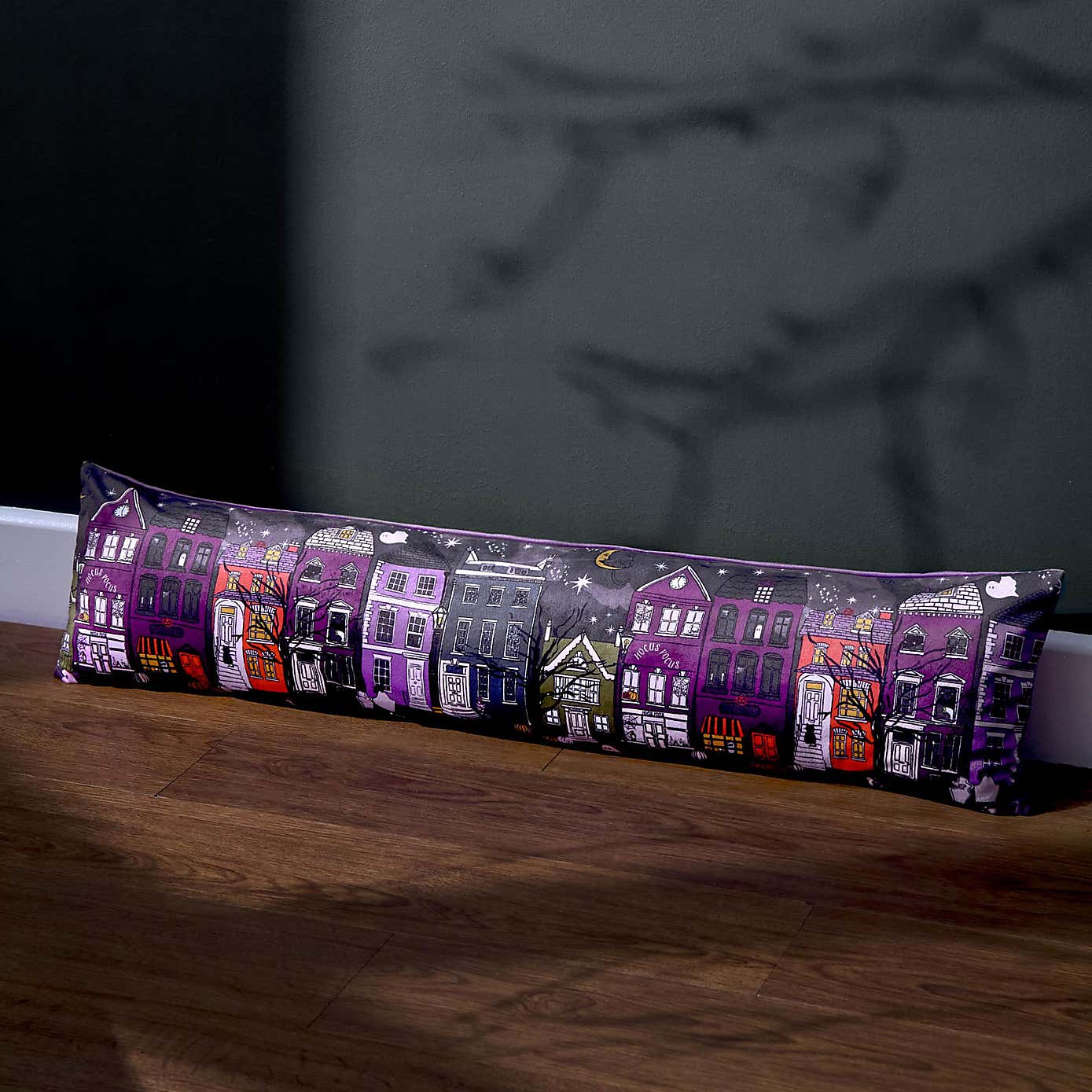 Creepy Town Black & Purple Draught Excluder
