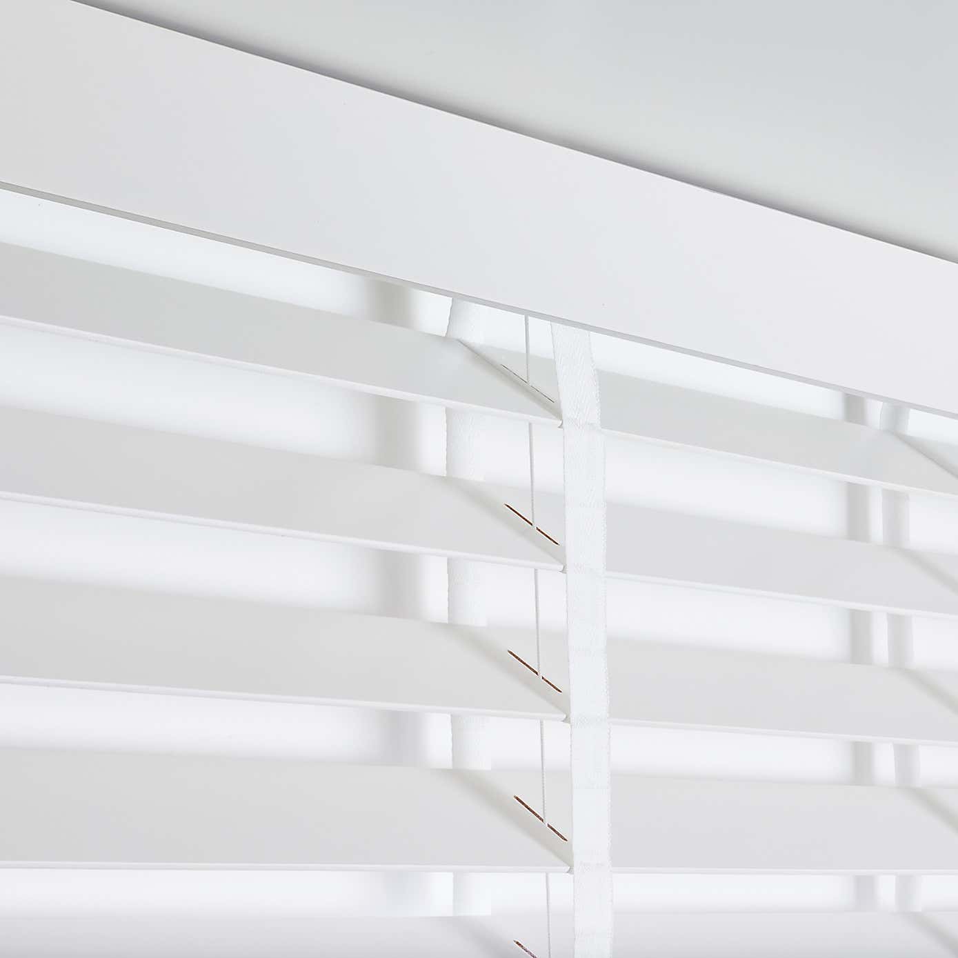 White 63mm Hardwood Shutter Effect Venetian Blind