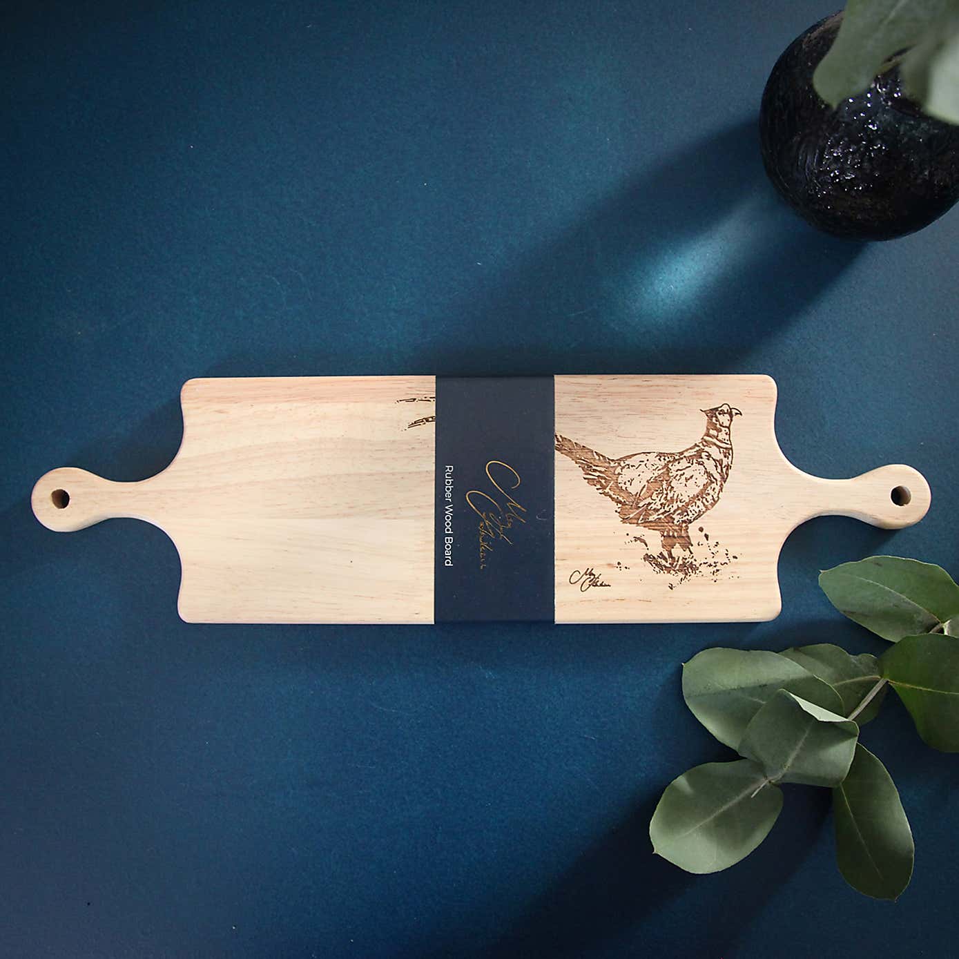 Meg Hawkins Pheasant Wood and Ceramic Serving Board