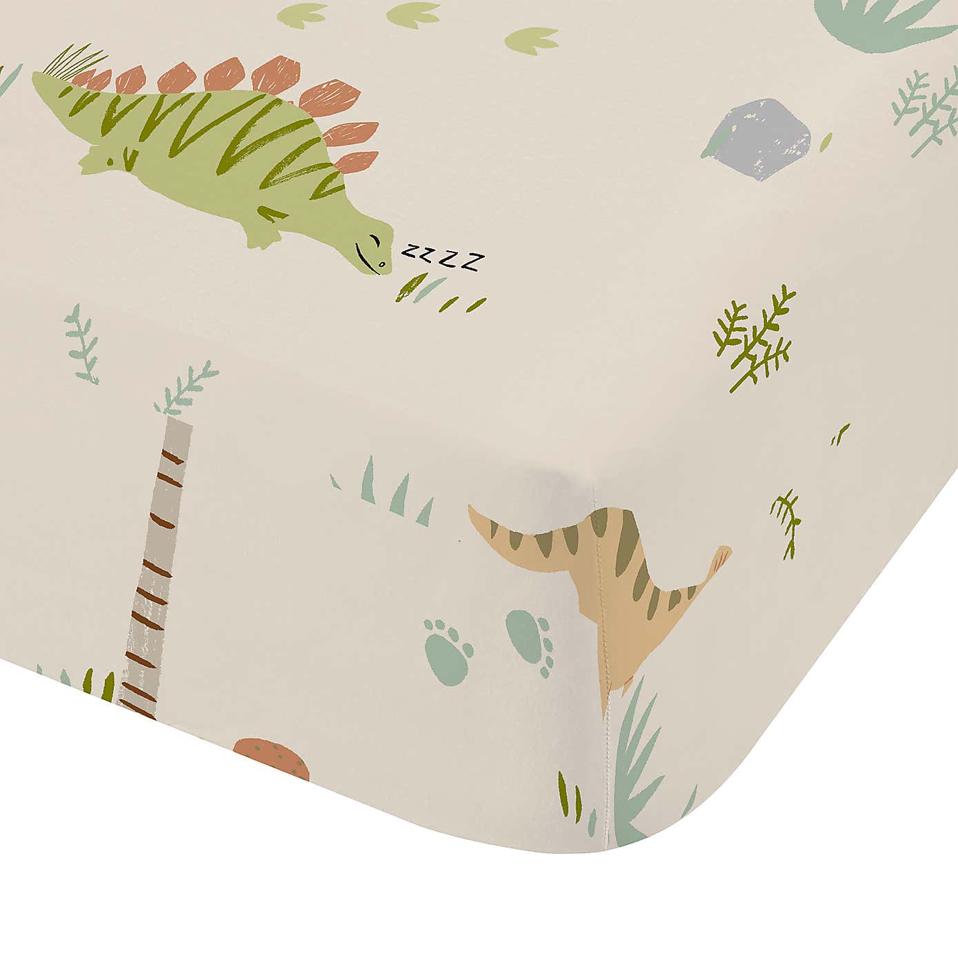 Catherine Lansfield Sleepy Dino Polycotton Fitted Sheet