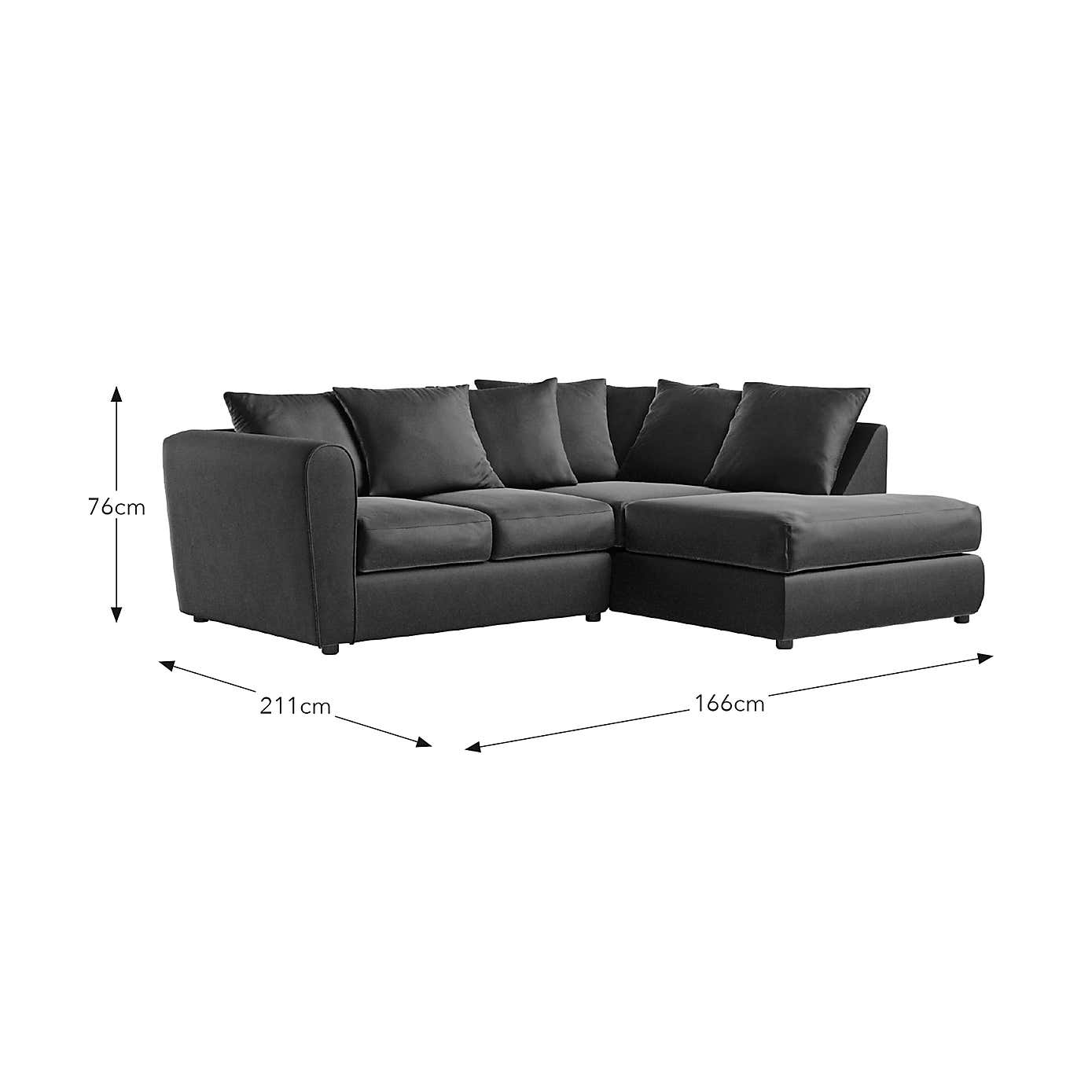 Blake Curved Arm Opulent Velvet Corner Chaise Sofa