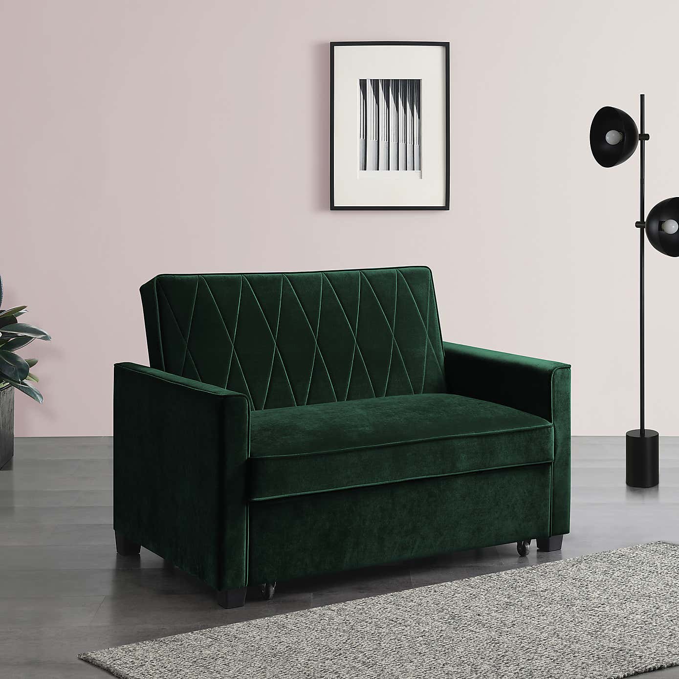 Serena Velvet 2 Seater Sofa Bed