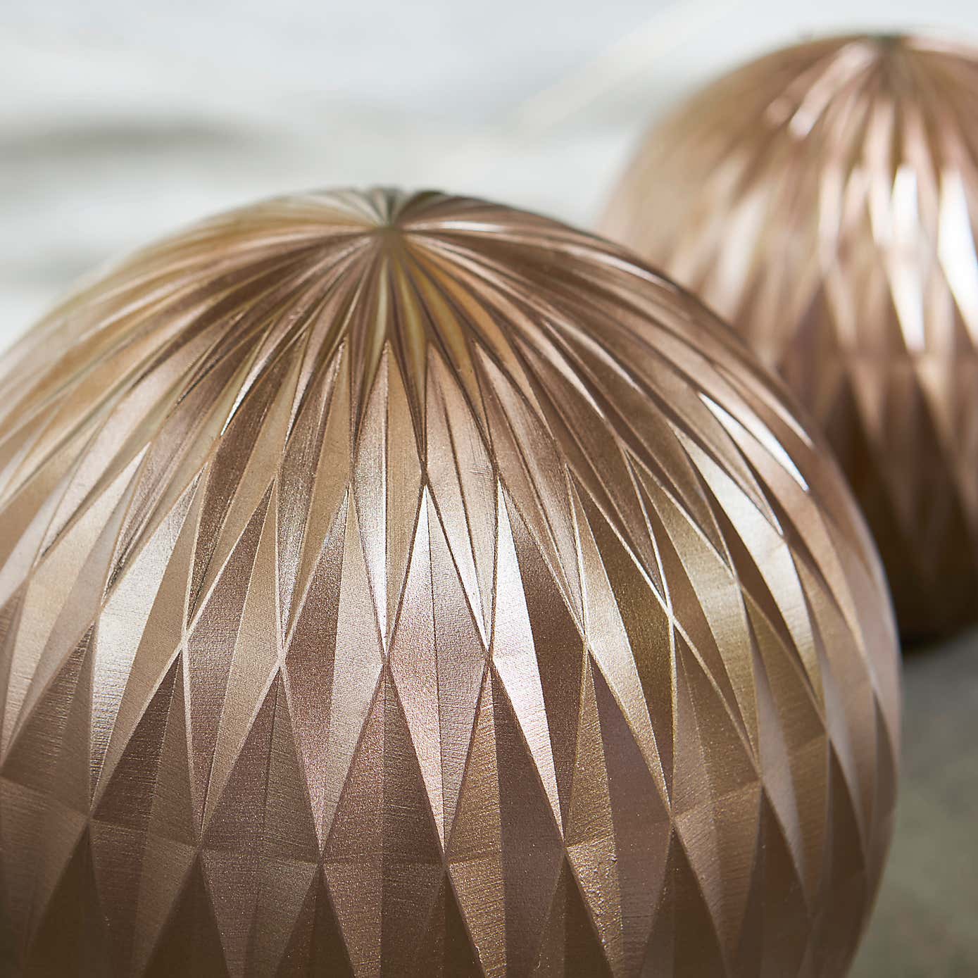 Set of 2 Bronze Resin Garden Sculpture Balls