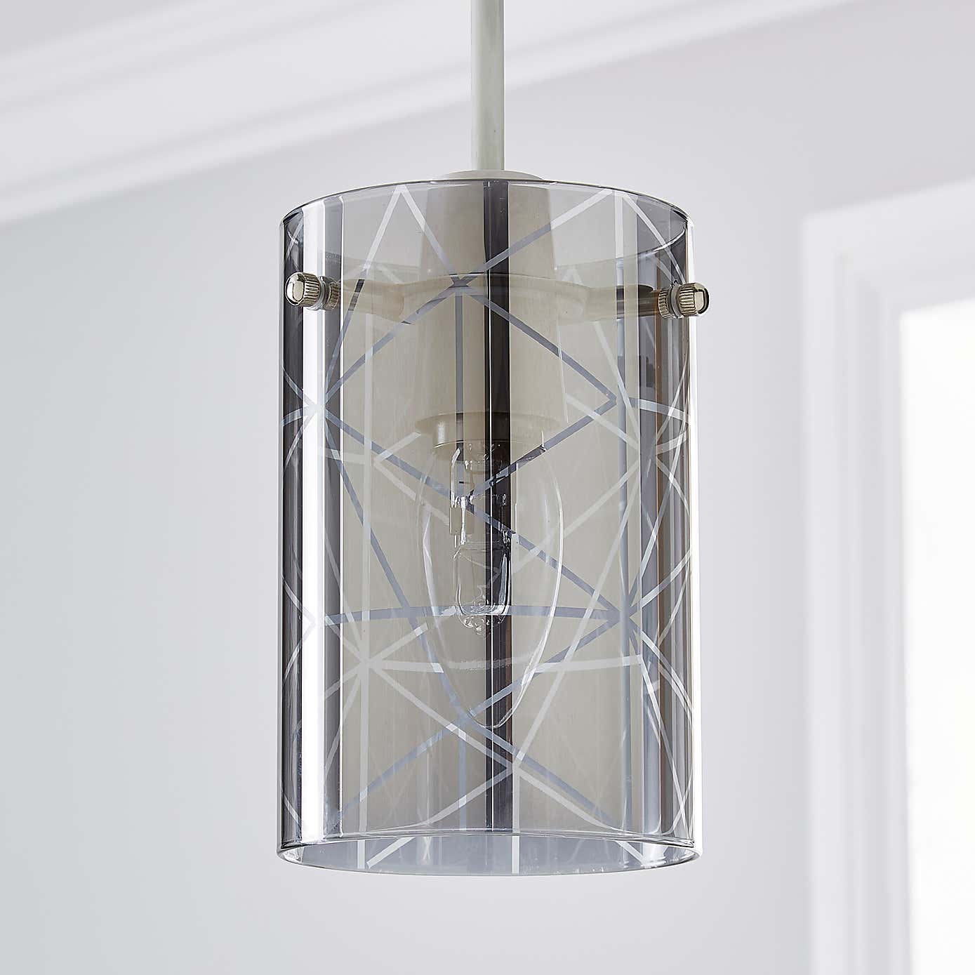 Grayson Smoked Glass Easy Fit Pendant Shade