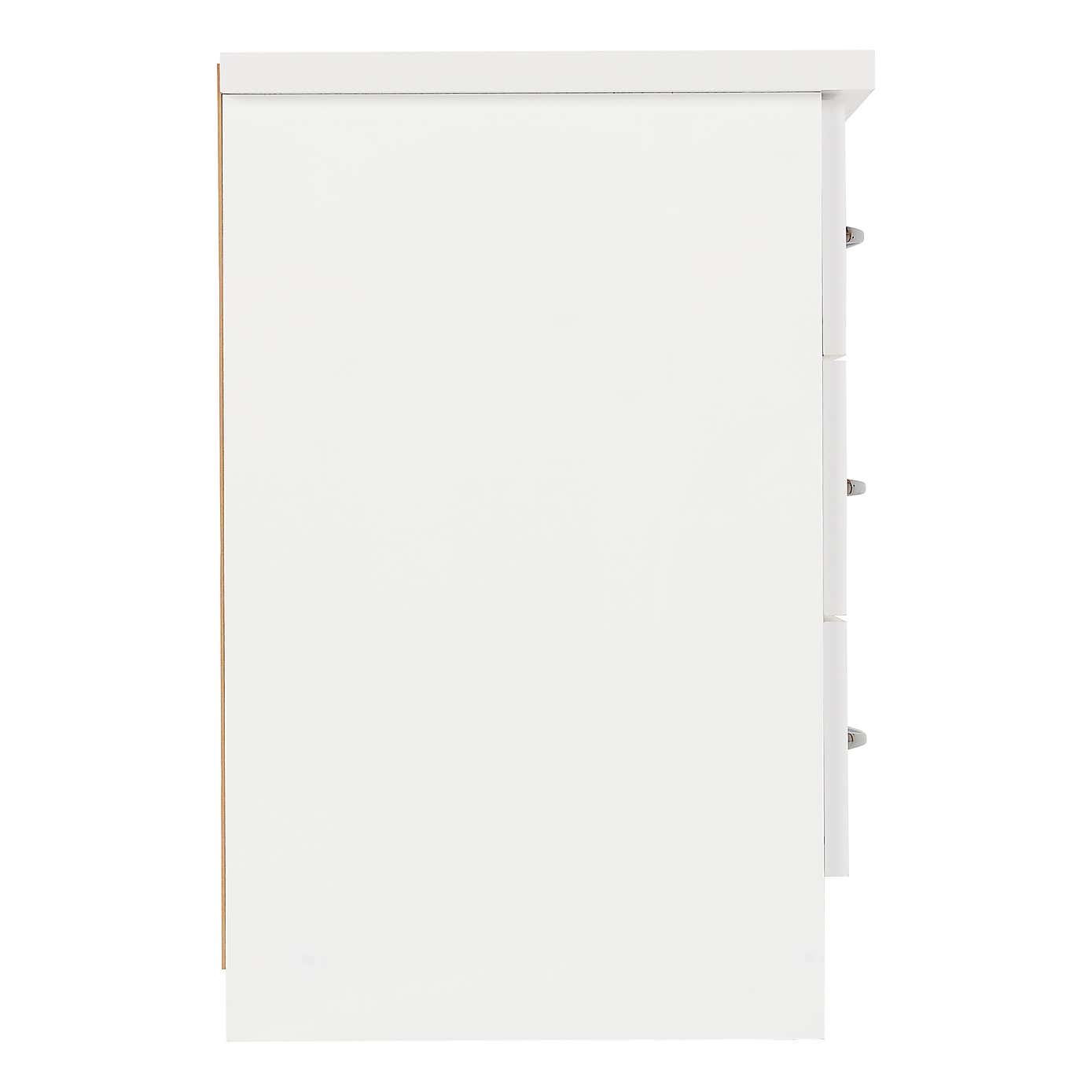 Nevada 3 Drawer Bedside Table