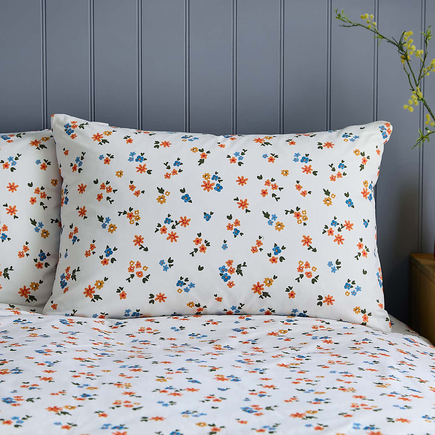 Avie Ditsy Floral Blue Duvet Cover and Pillowcase Set