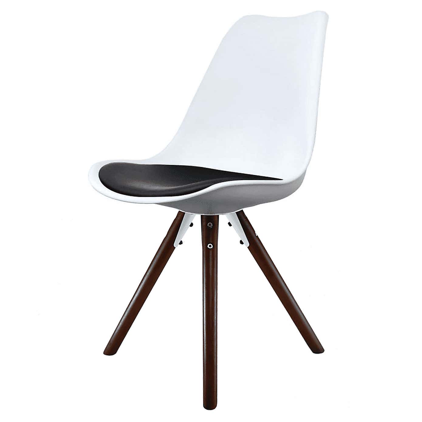 Fusion Living Soho White Plastic Dining Chair with Pyramid Legs