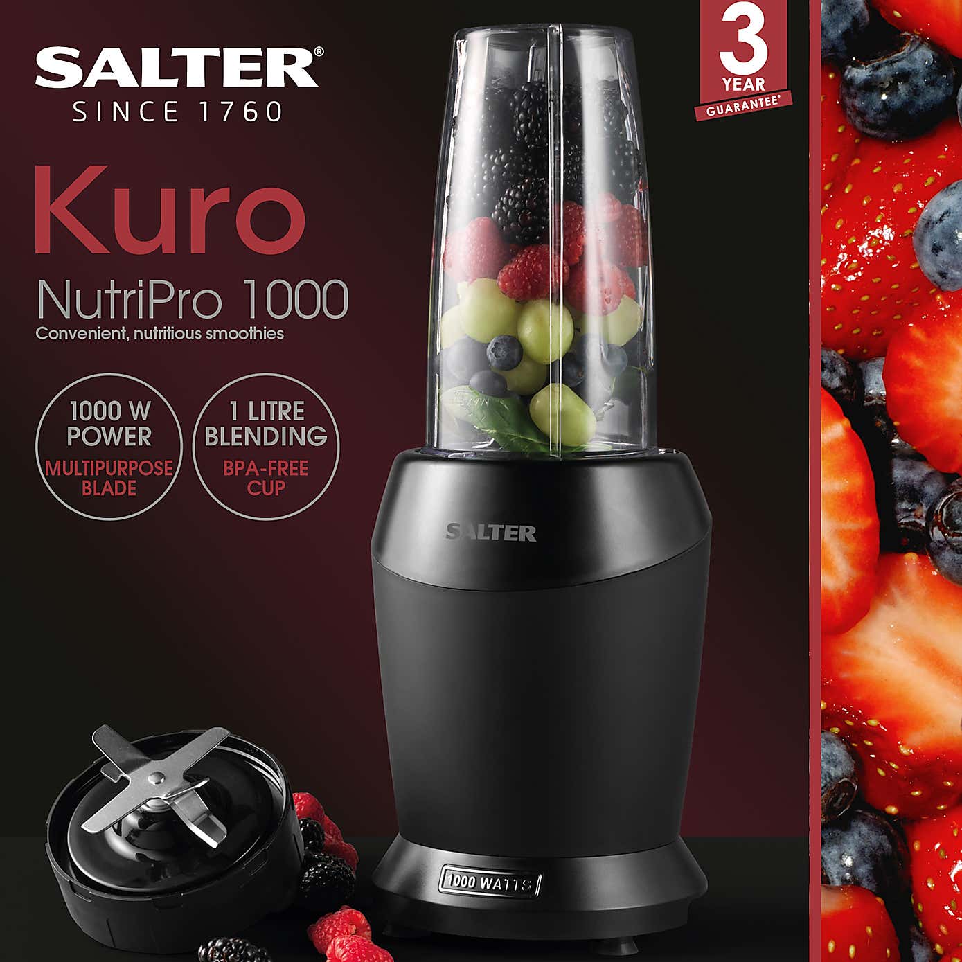 Salter Kuro Black Nutripro Blender