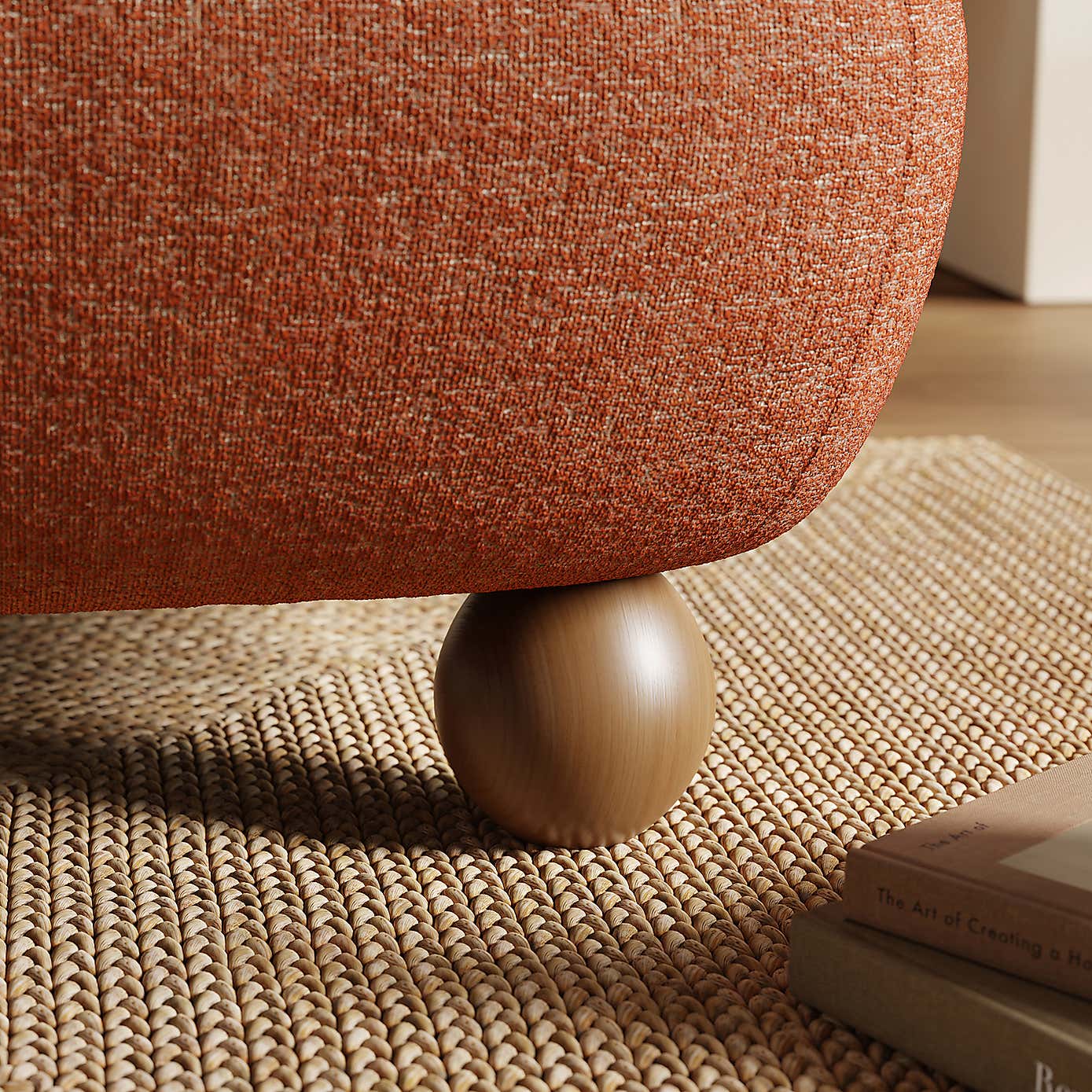 Nylah Multi Tone Boucle Curved Accent Chair