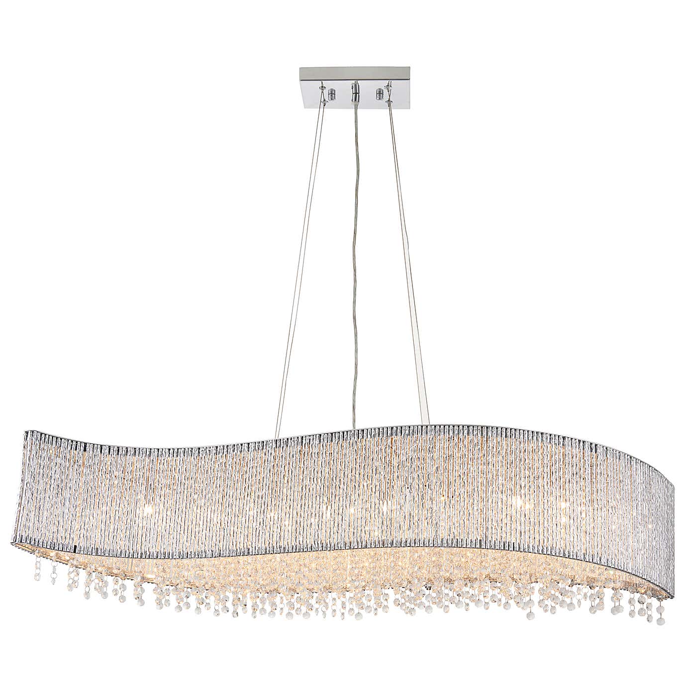 Vogue Galina 8 Light Crystal Ceiling Fitting Chrome