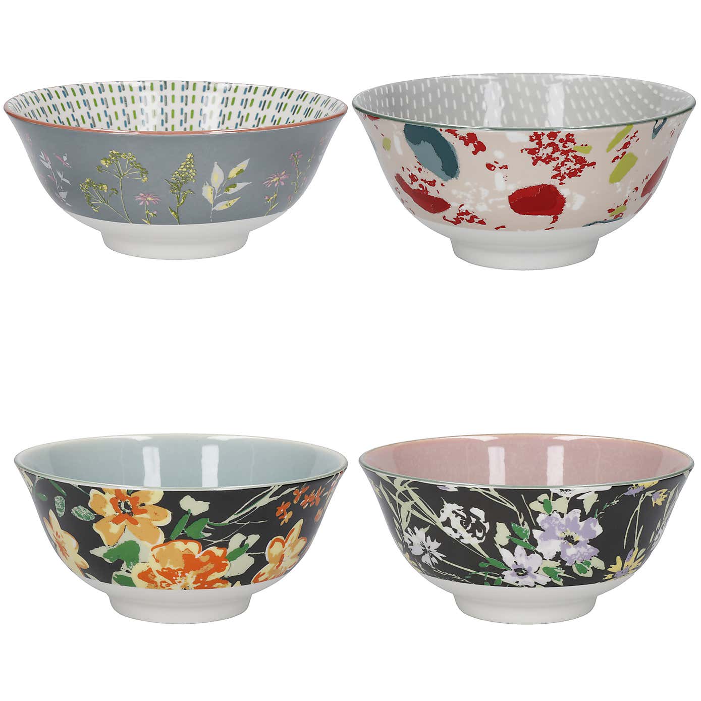 Kitchencraft 4 Piece Floral Bowl Set
