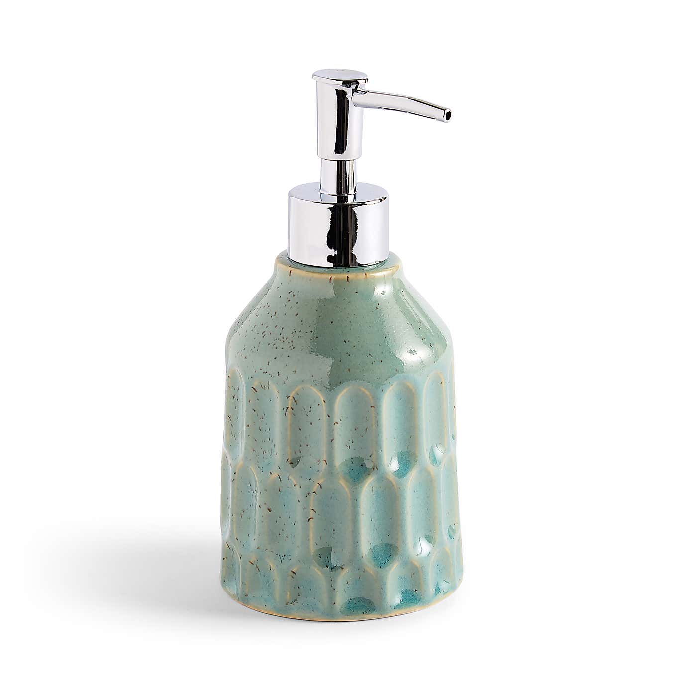 Coastal Green Glazed Ceramic Lotion Dispenser