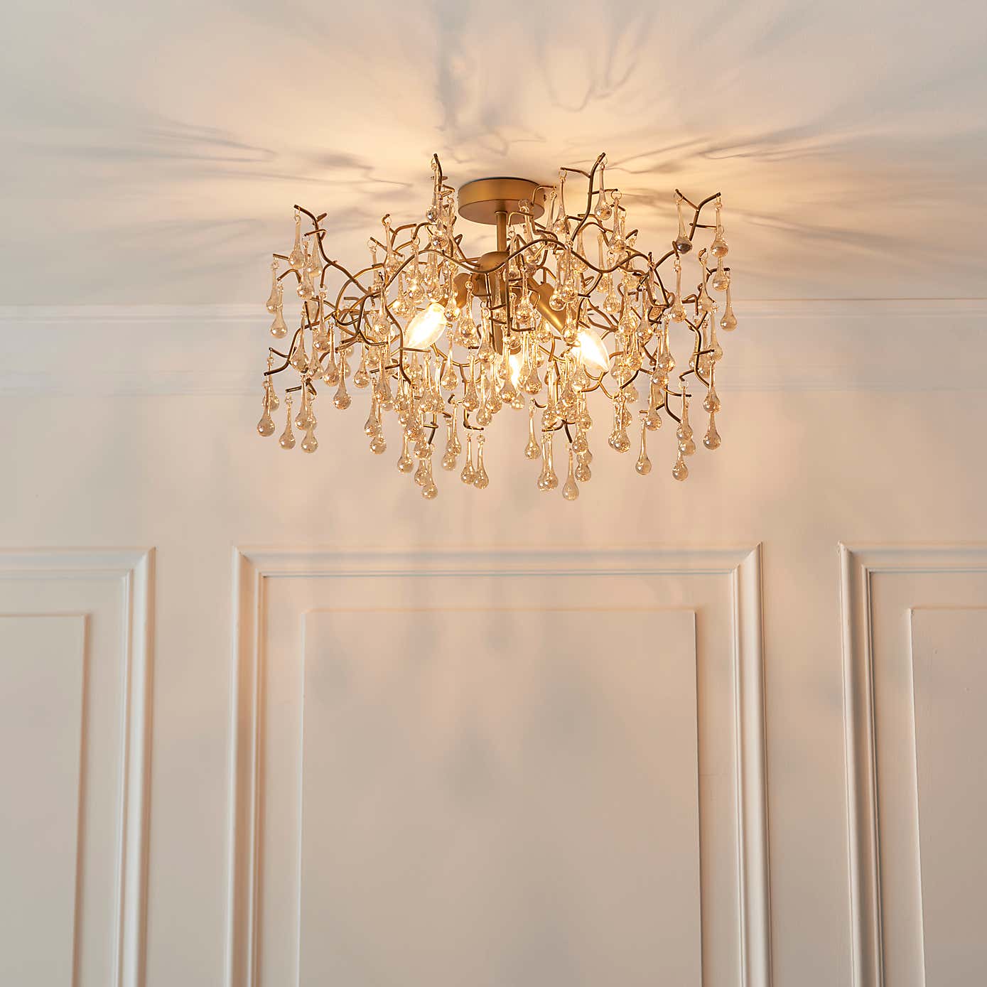 Vogue Wisteria 3 Light Semi Flush Ceiling Fitting