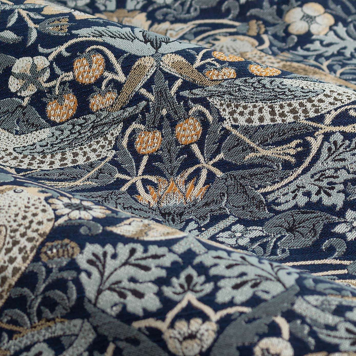 Morris & Co. Strawberry Thief Jacquard Pencil Pleat Curtains