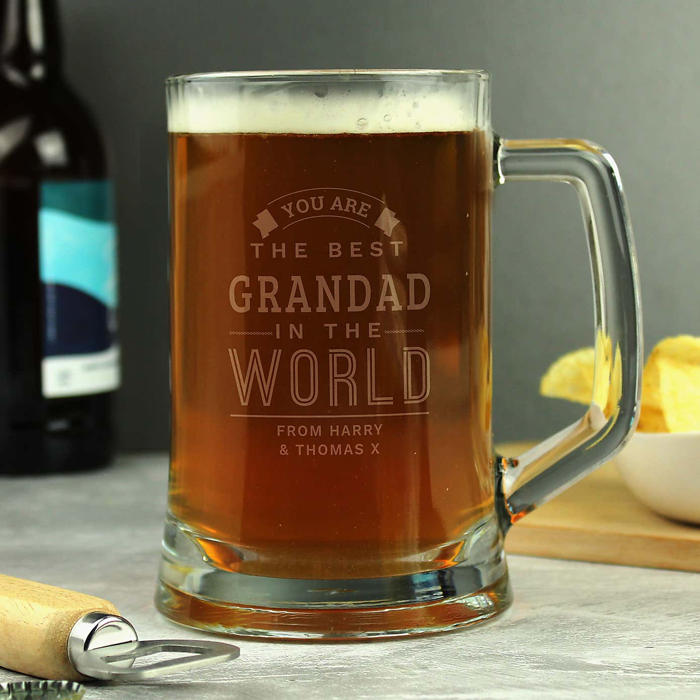 Personalised Best in The World Stern Pint Tankard