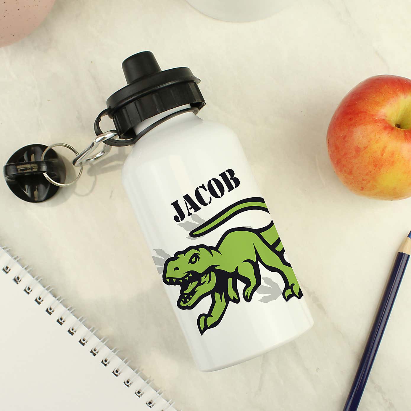 Personalised Dinosaur Drinks Bottle Green