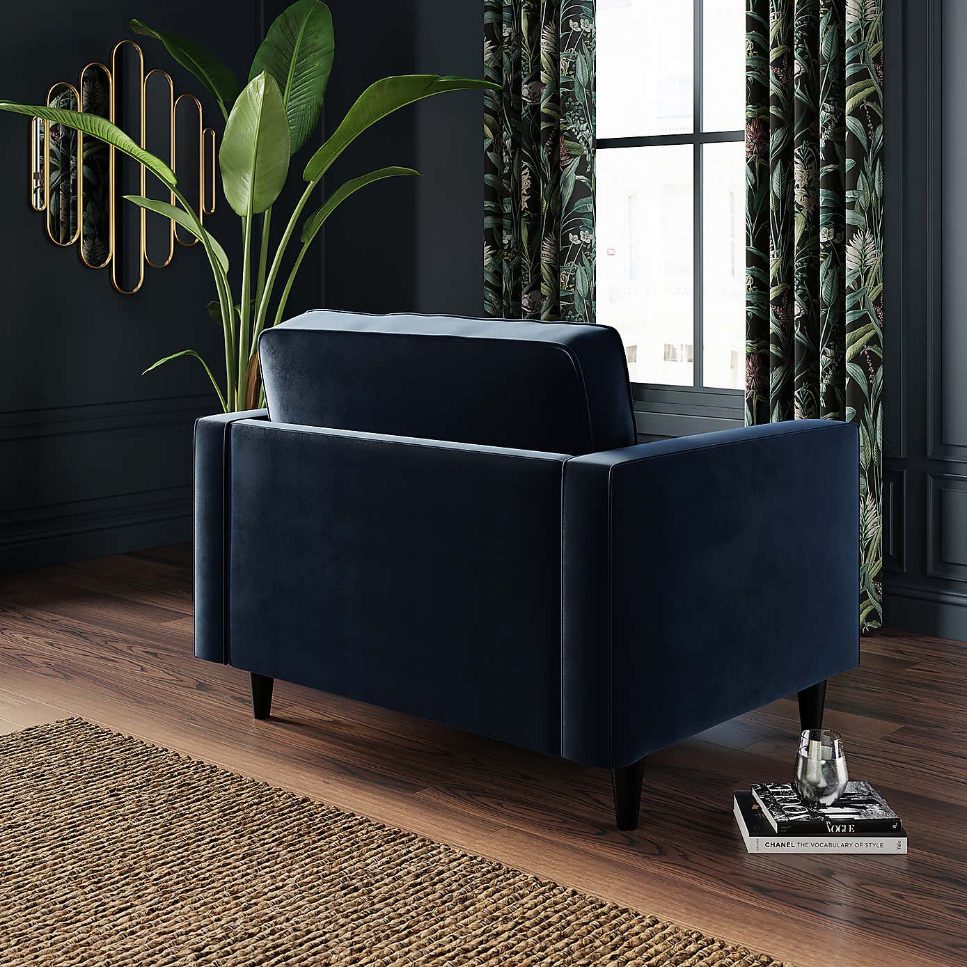 Zoe Snuggle Sofa,  Velvet