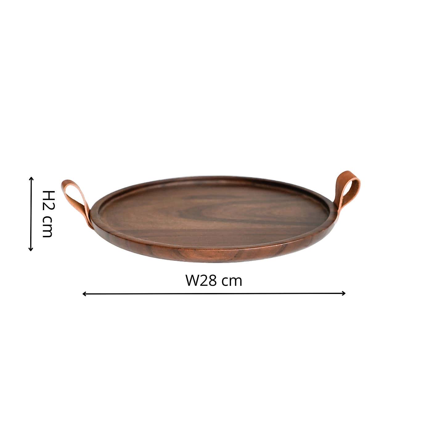 Harvey Walnut Wooden Round Candle Tray
