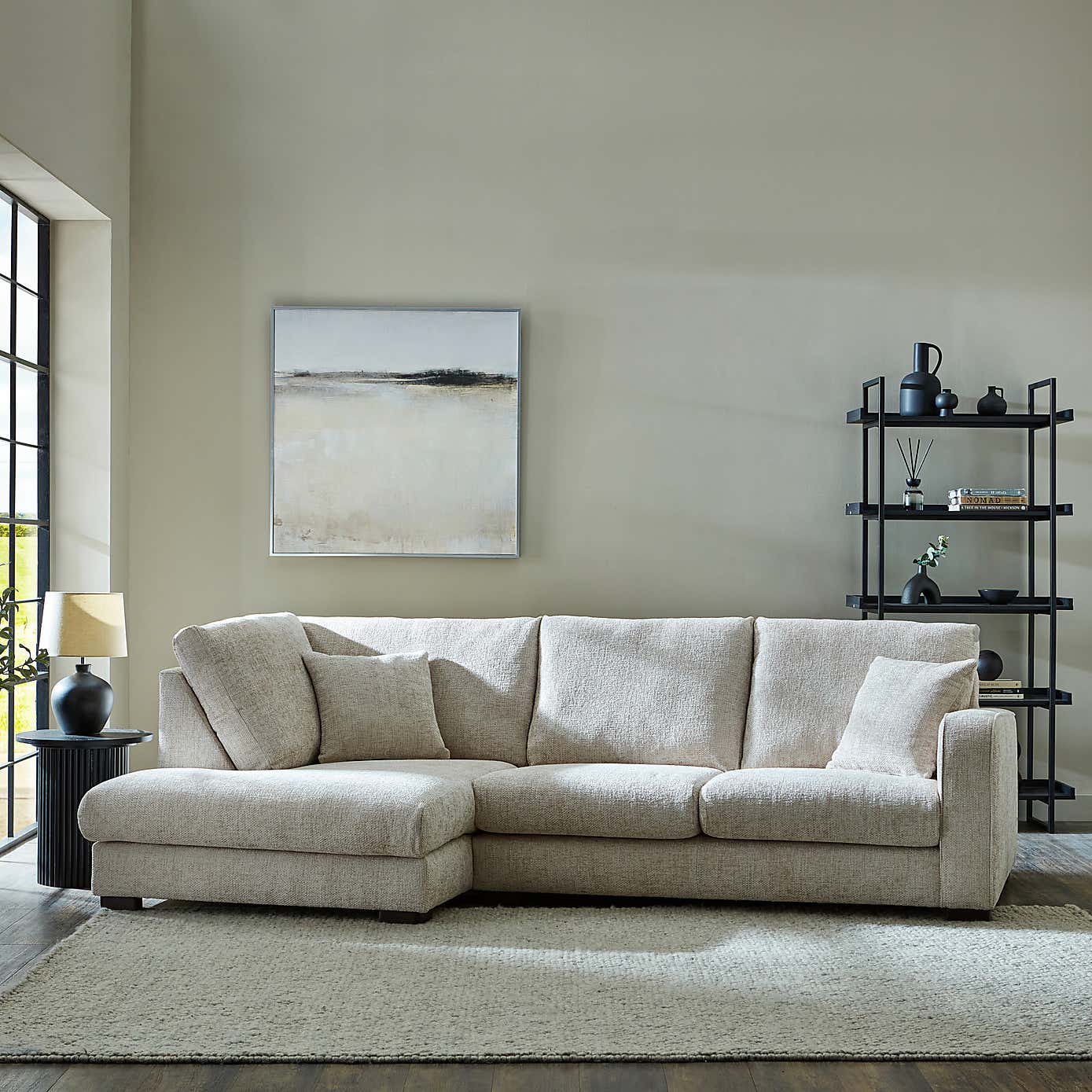 Carson Chunky Chenille Right Hand Corner Sofa