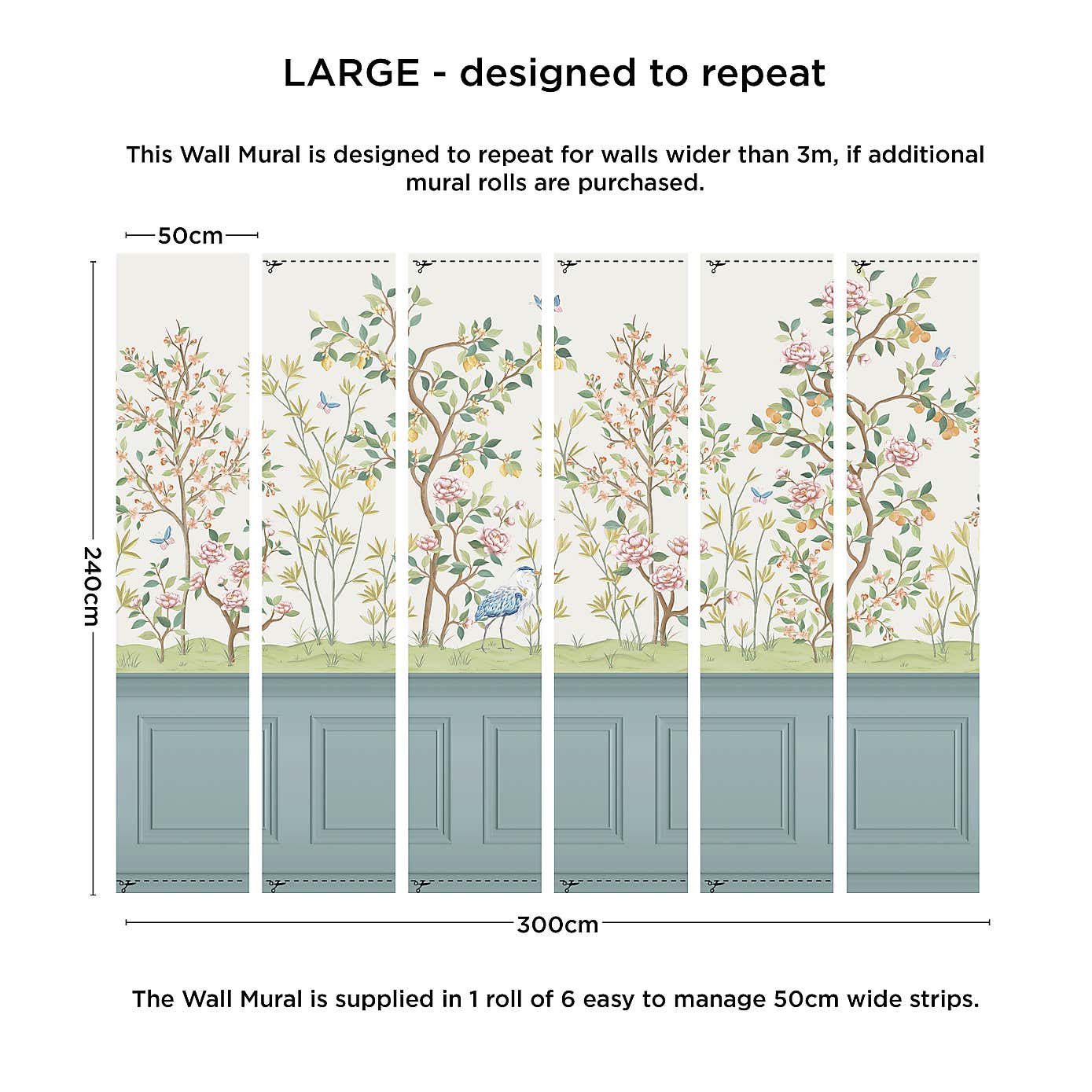 Chinoiserie Panelling Wall Mural