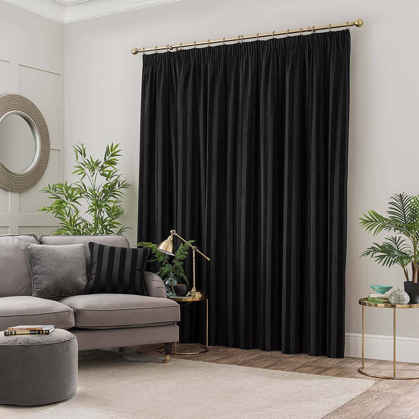 Milford Stripe Pencil Pleat Curtains