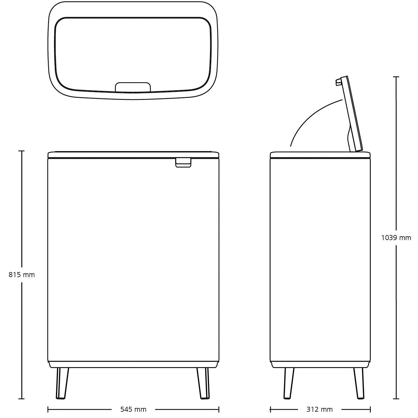 Brabantia Bo 60L Touch Bin Hi