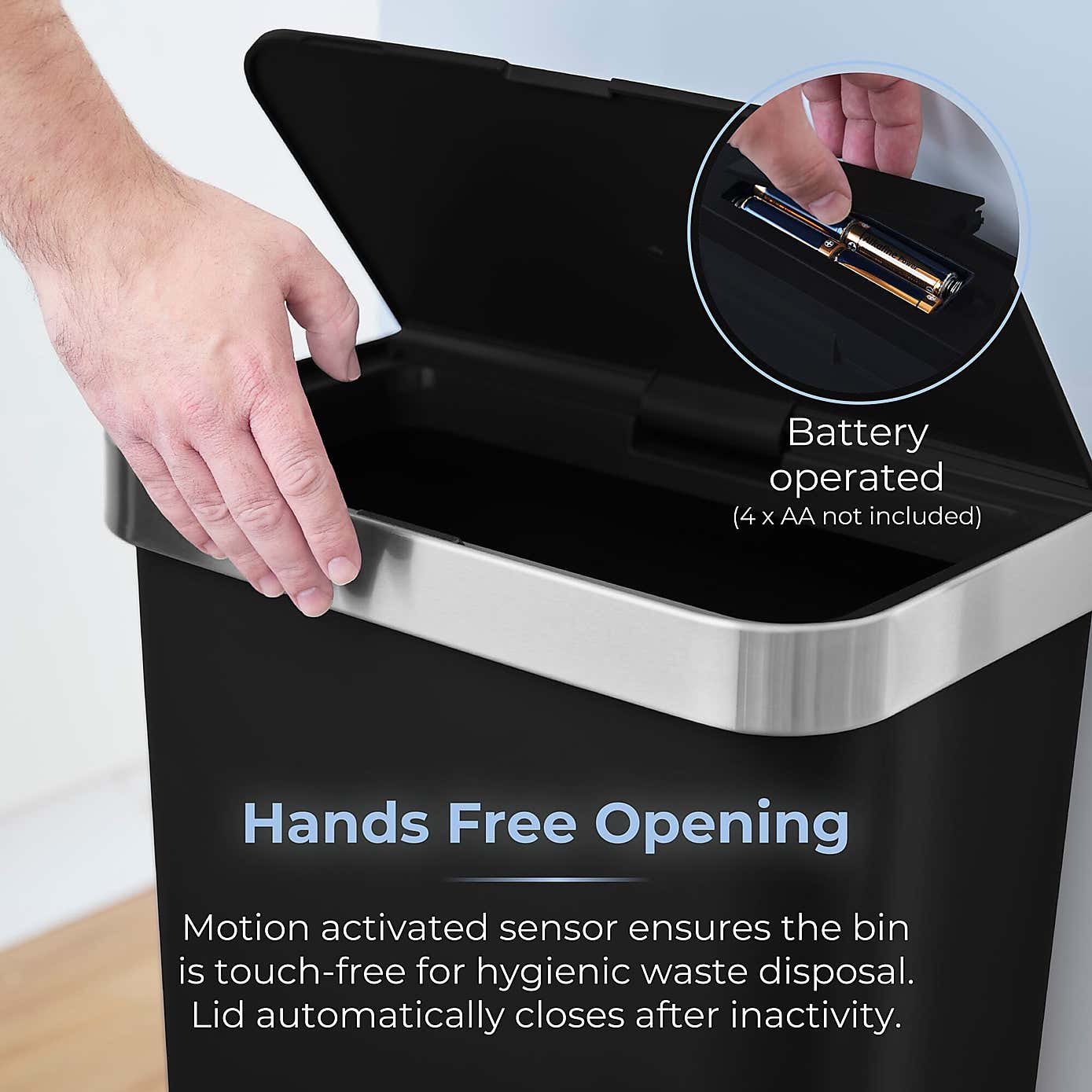 Tower 50L Rectangular Sensor Bin