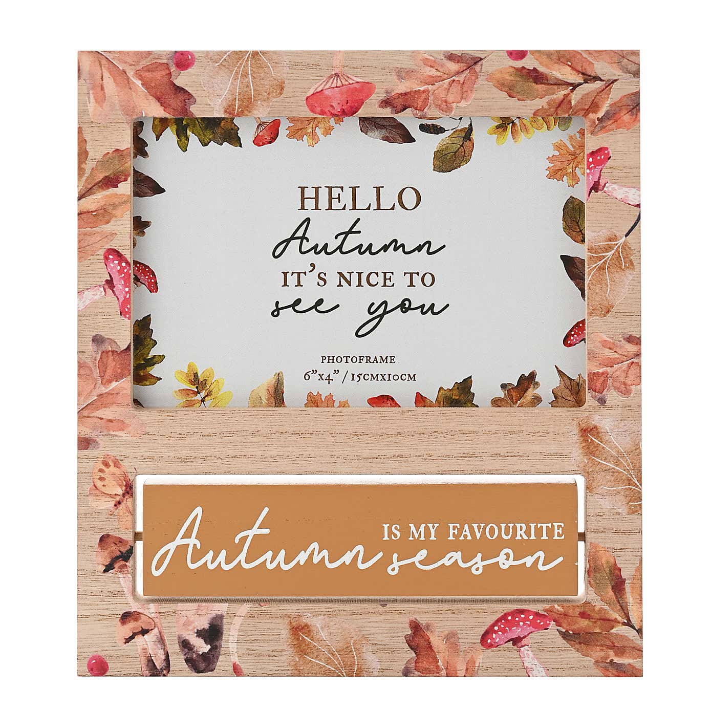 Autumn is My Favourite Season Wooden Leaf Print Photo Frame