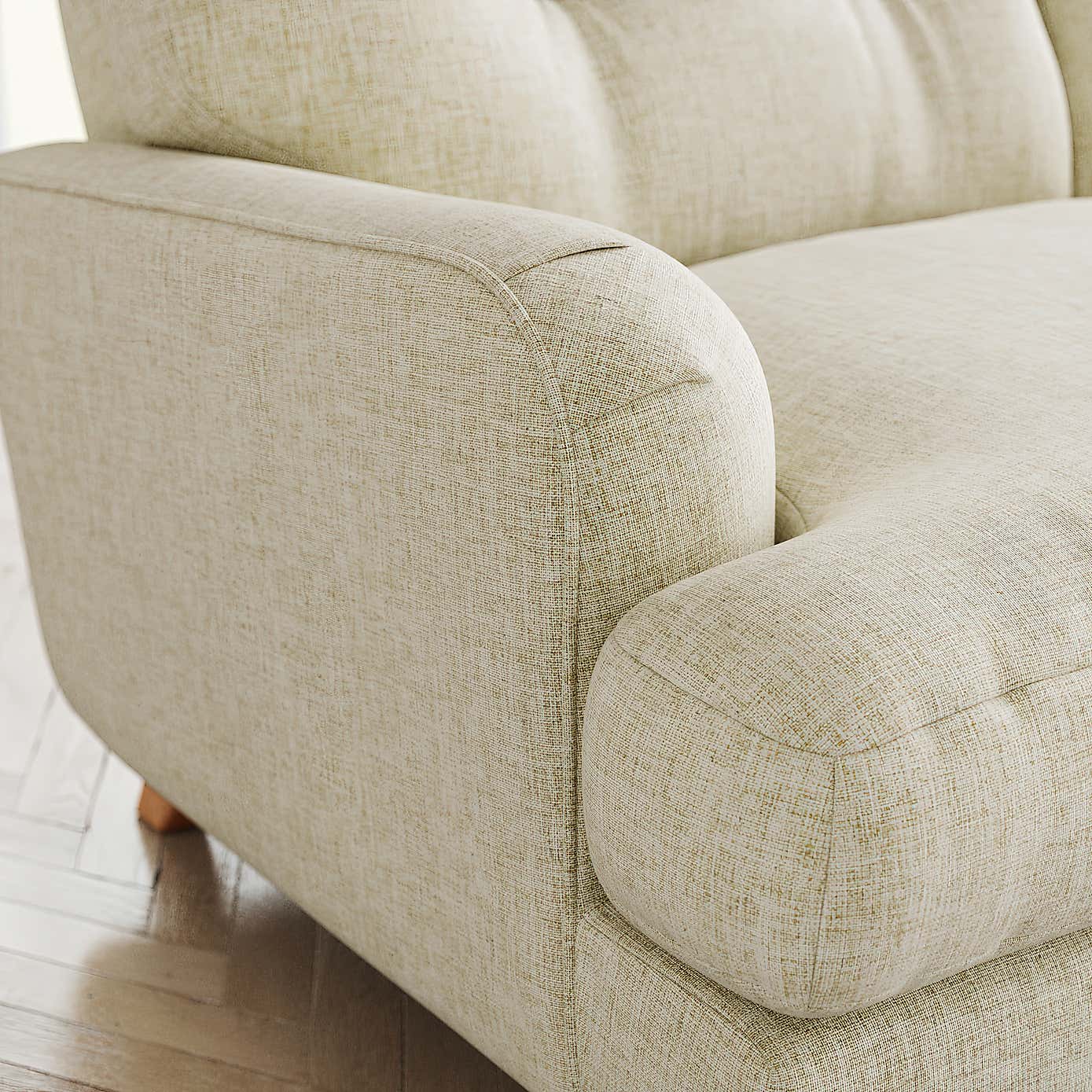 Martha Slub Faux Linen Full Corner Sofa