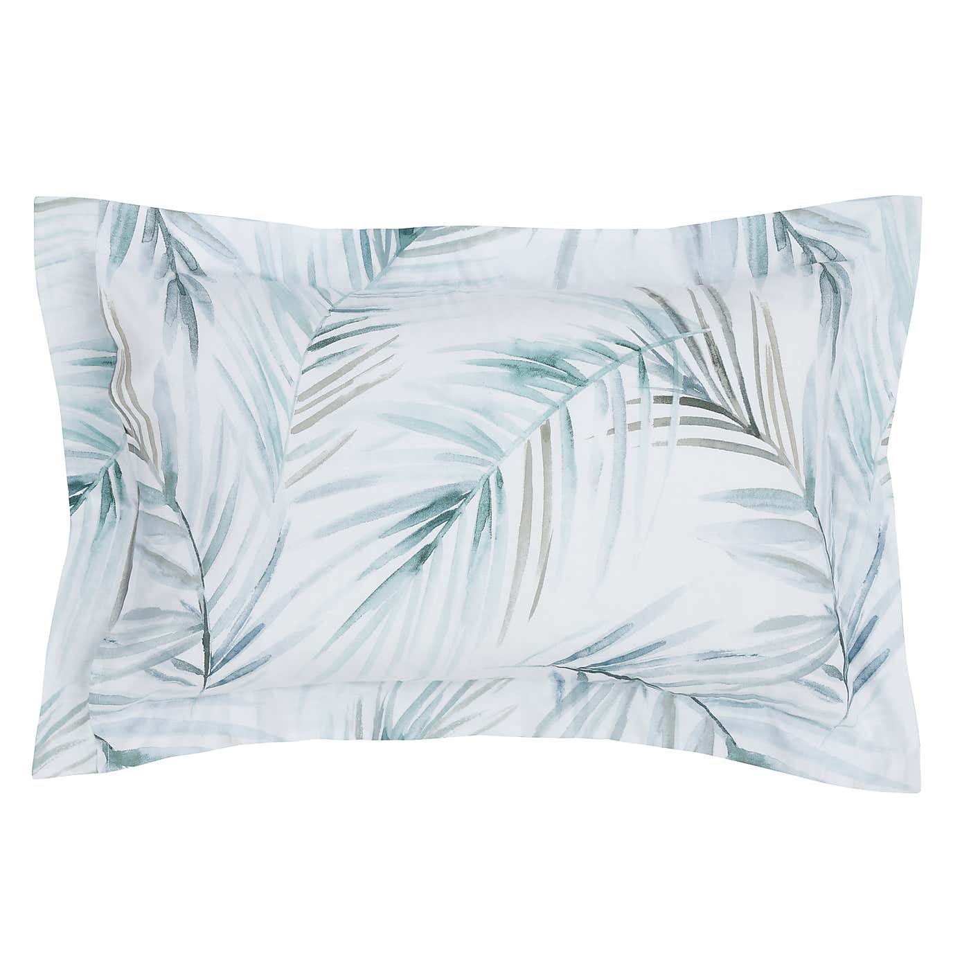 Serenity Palm Leaf Seafoam Oxford Pillowcase