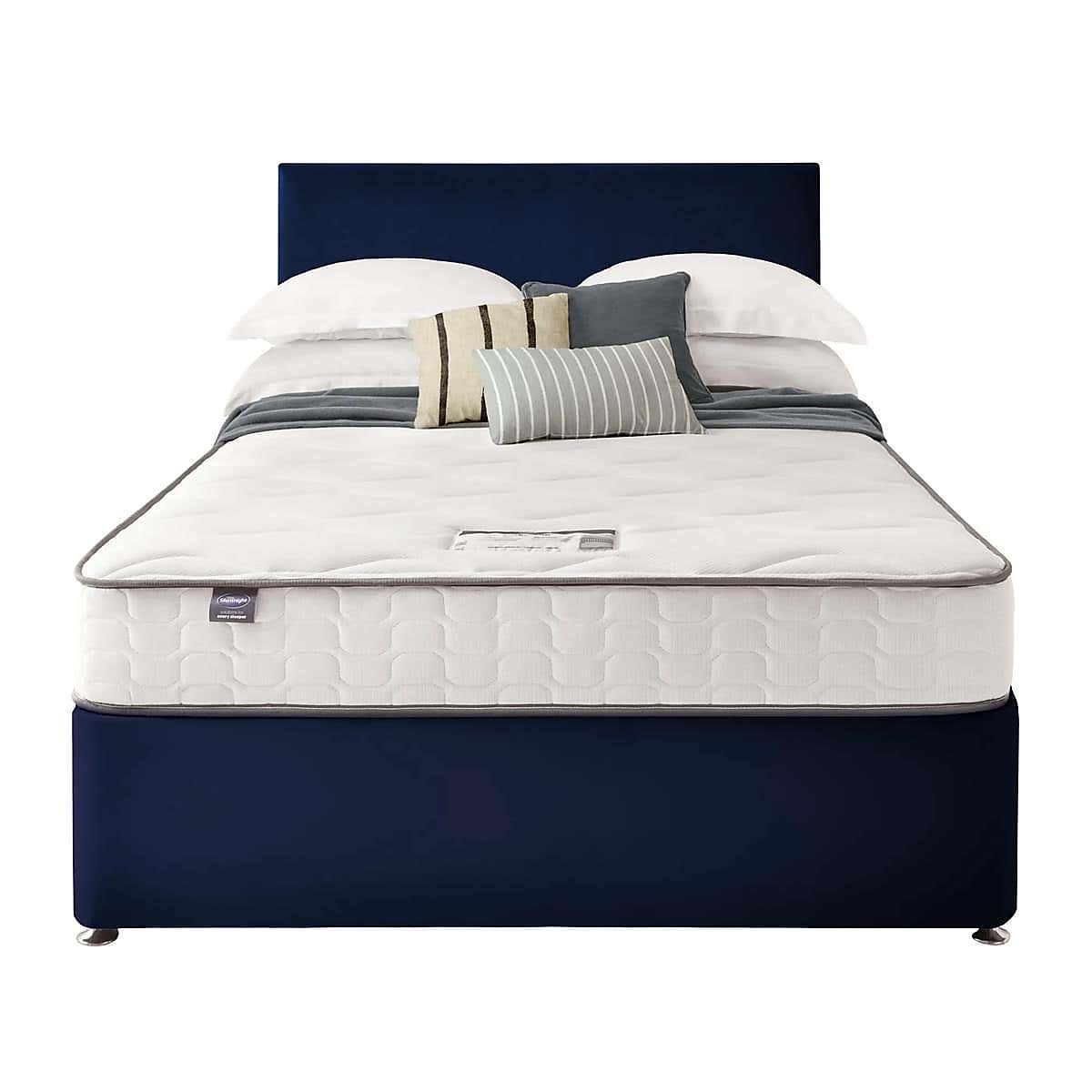 Silentnight 2 Drawer Divan Bed With Velvet Paris Headboard