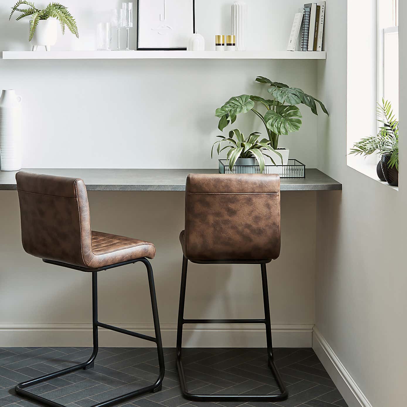 Felix PU Leather Cantilever Bar Stool