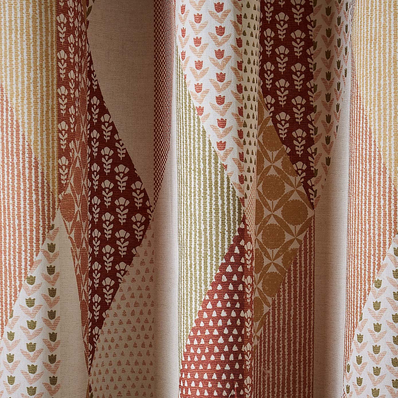 Patchwork Print Eyelet Curtains