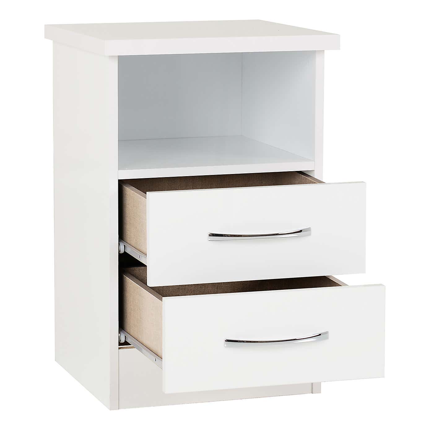 Nevada 2 Drawer Bedside Table