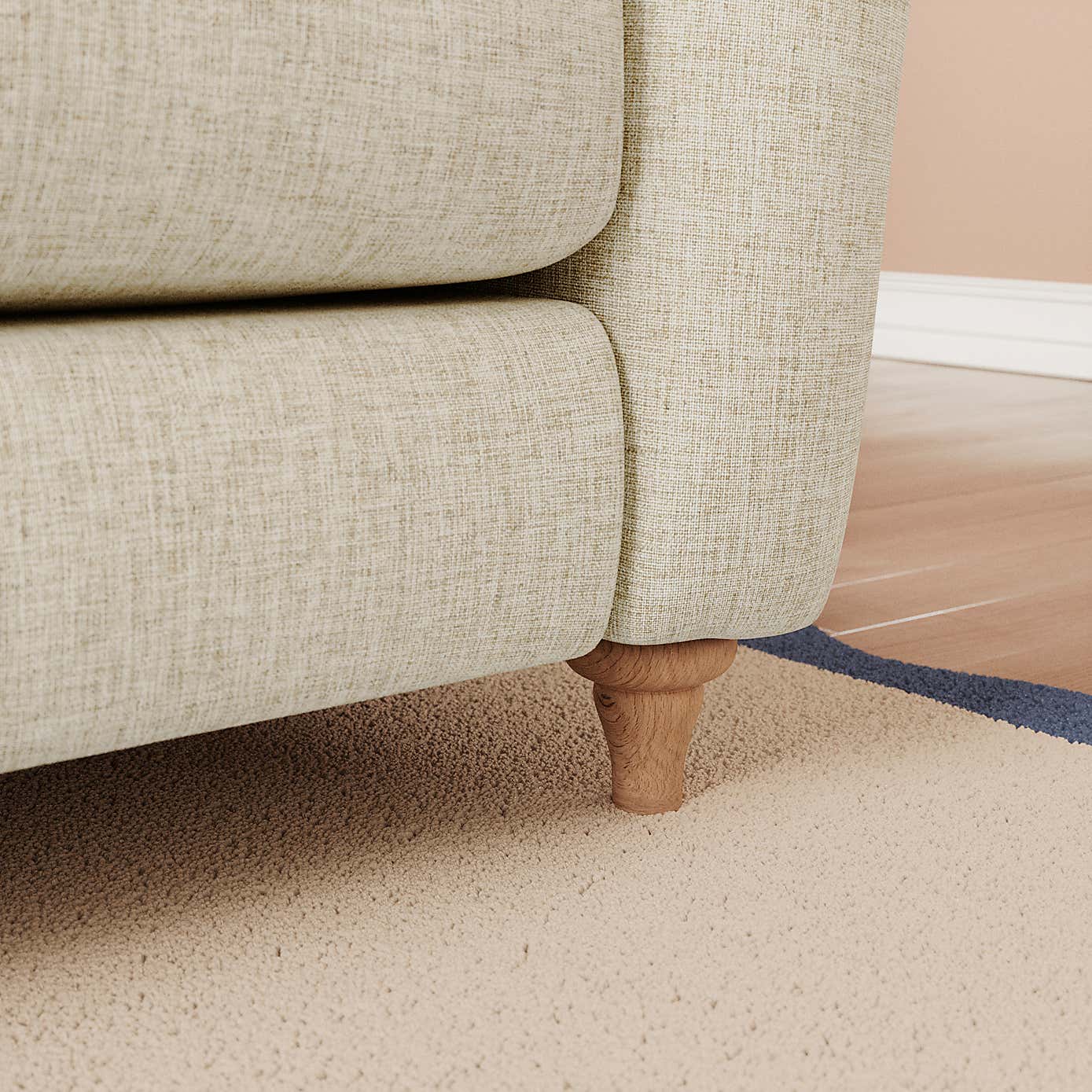 Hattie Slub Faux Linen Corner Sofa